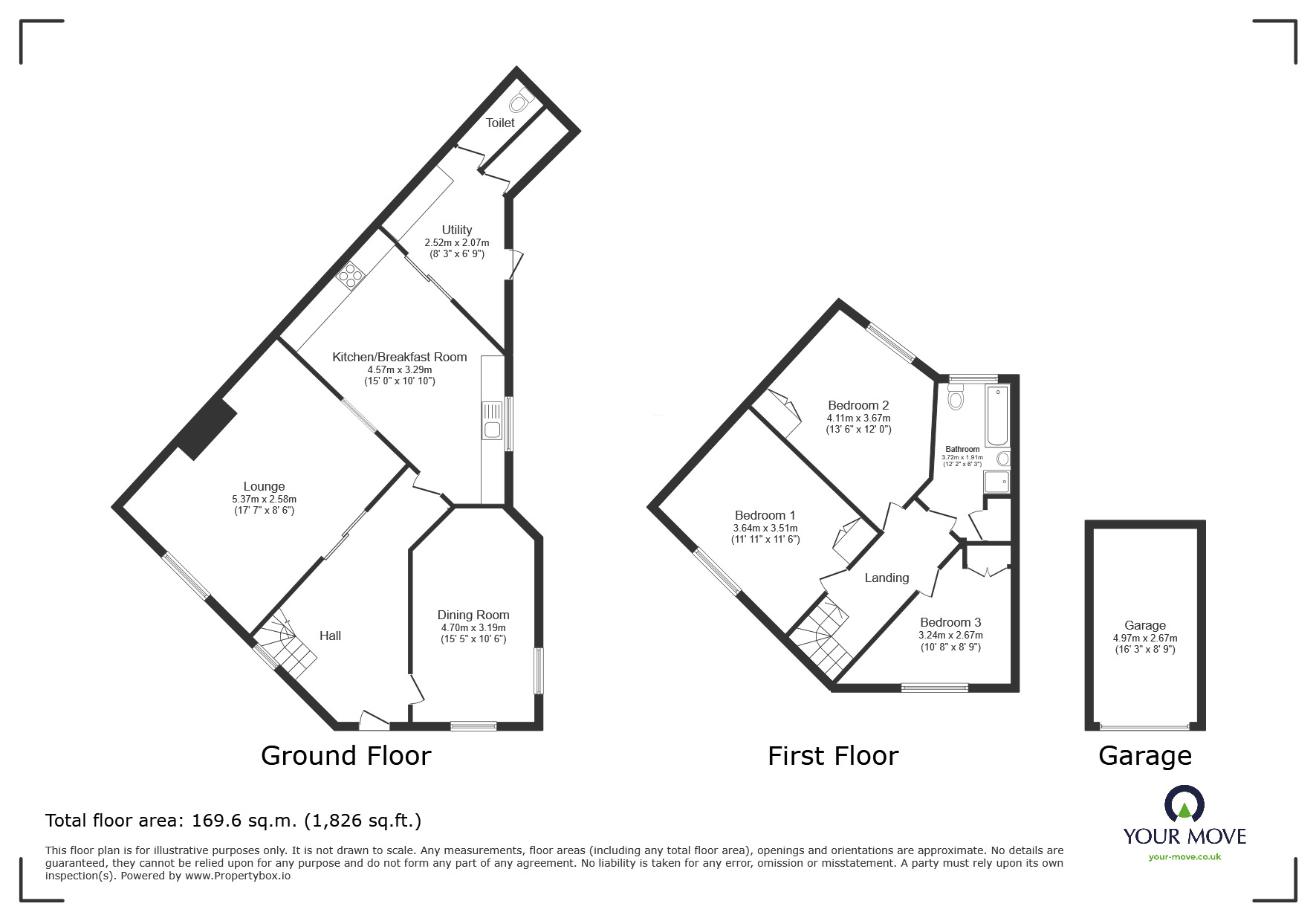 Floorplan of 3 bedroom End Terrace House for sale, George Street, Gun Hill, Warwickshire, CV7