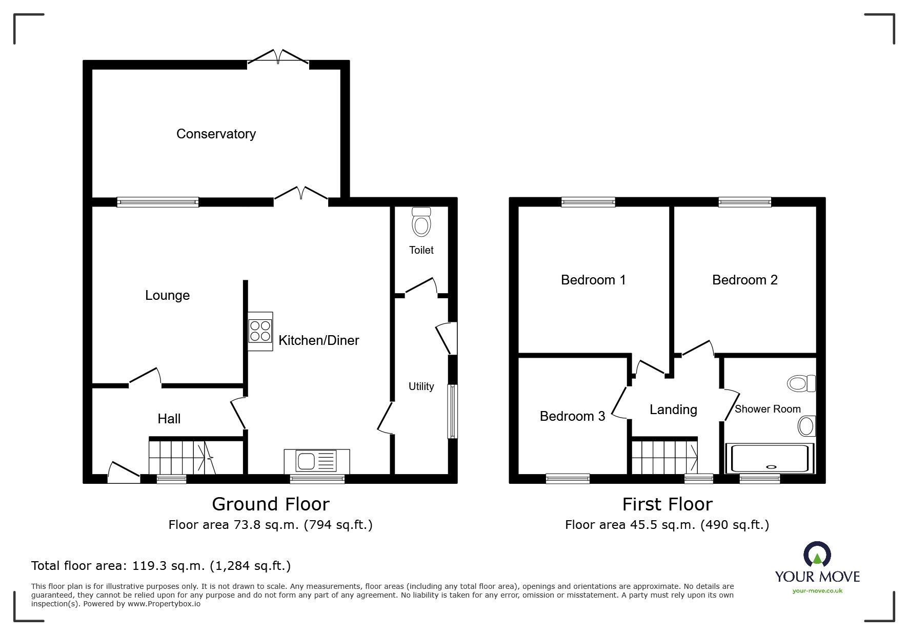 Floorplan of 3 bedroom Semi Detached House for sale, Tulliver Road, Nuneaton, Warwickshire, CV10