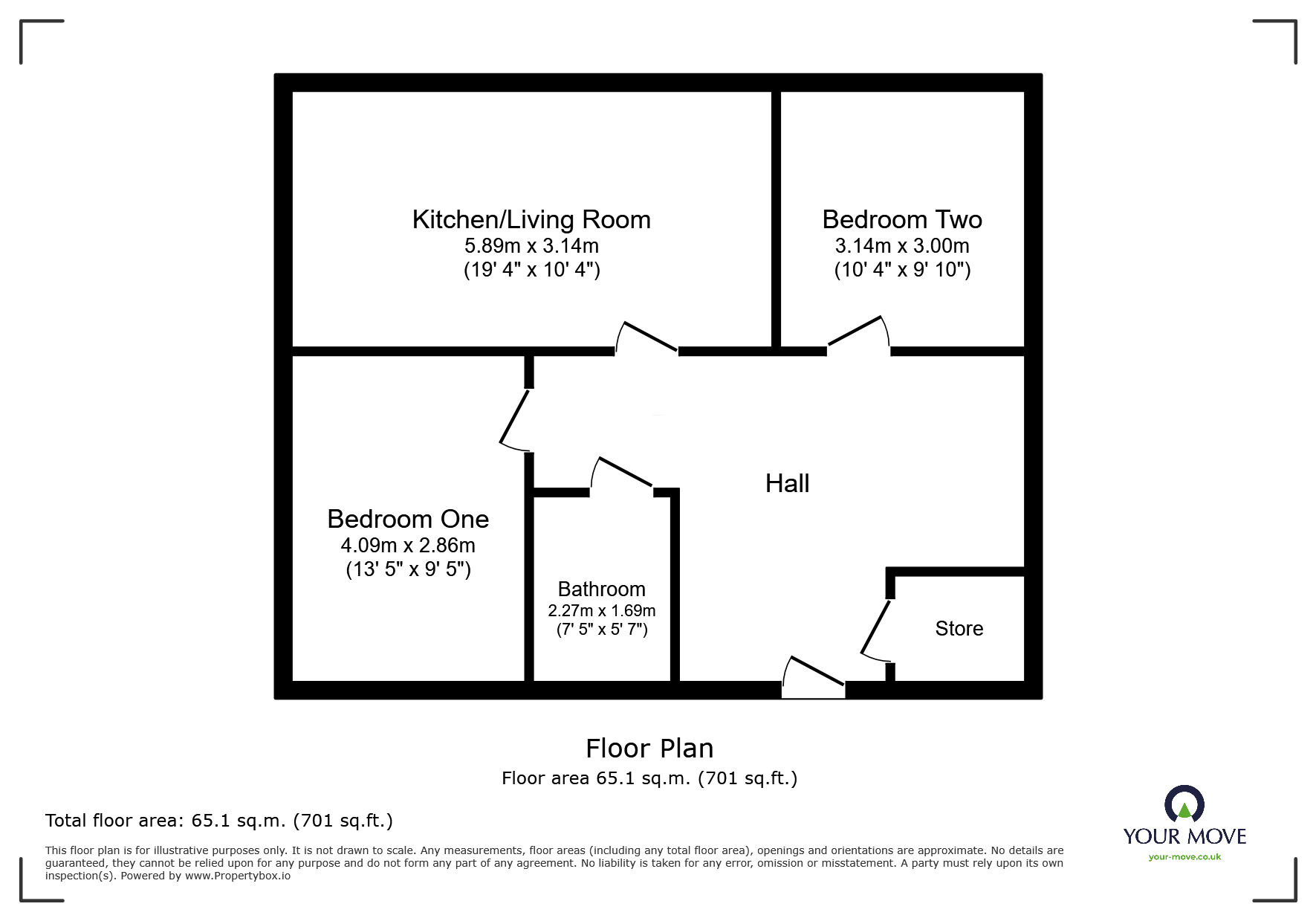 Floorplan of 2 bedroom  Flat for sale, Trent Road, Nuneaton, Warwickshire, CV11