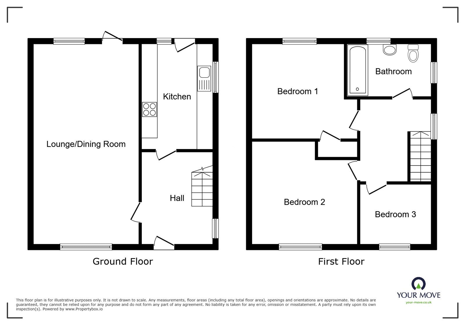 Floorplan of 3 bedroom Semi Detached House for sale, Springhill, Nuneaton, Warwickshire, CV10
