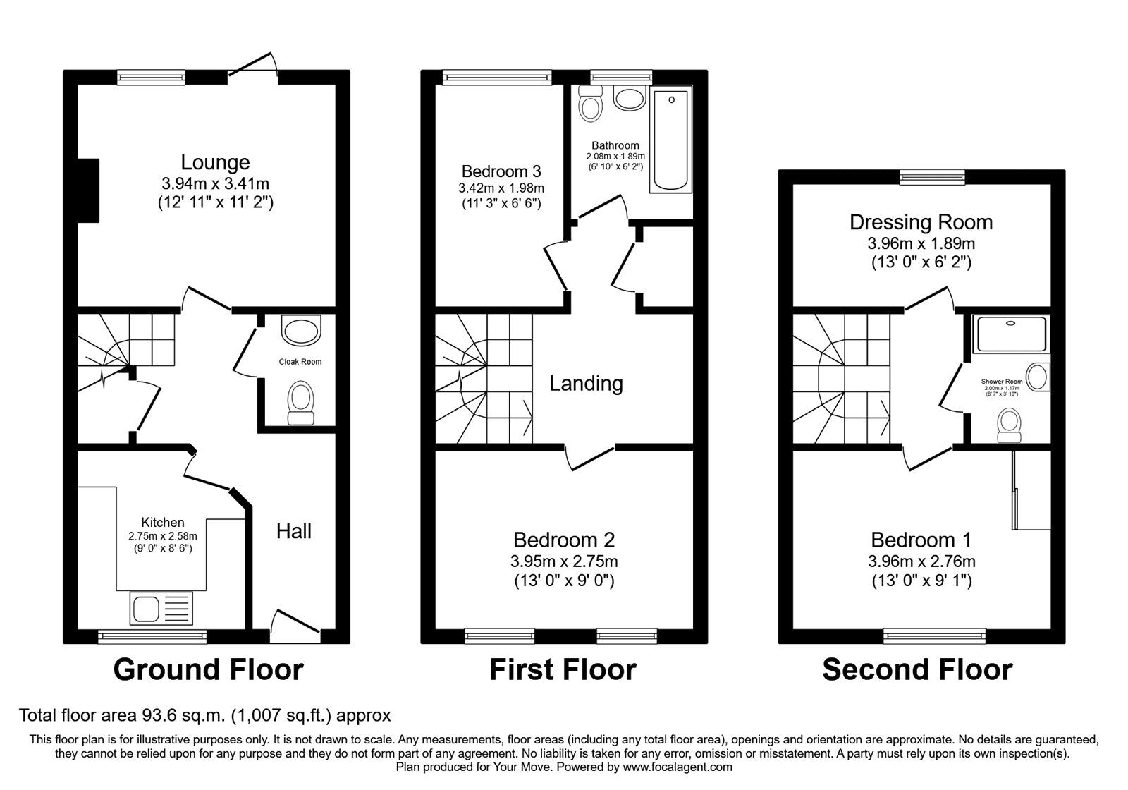 Floorplan of 3 bedroom Mid Terrace House to rent, Spruce Road, Nuneaton, Warwickshire, CV10