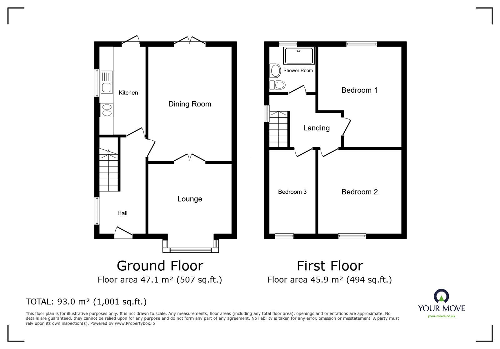 Floorplan of 3 bedroom Semi Detached House for sale, Home Park Road, Nuneaton, Warwickshire, CV11
