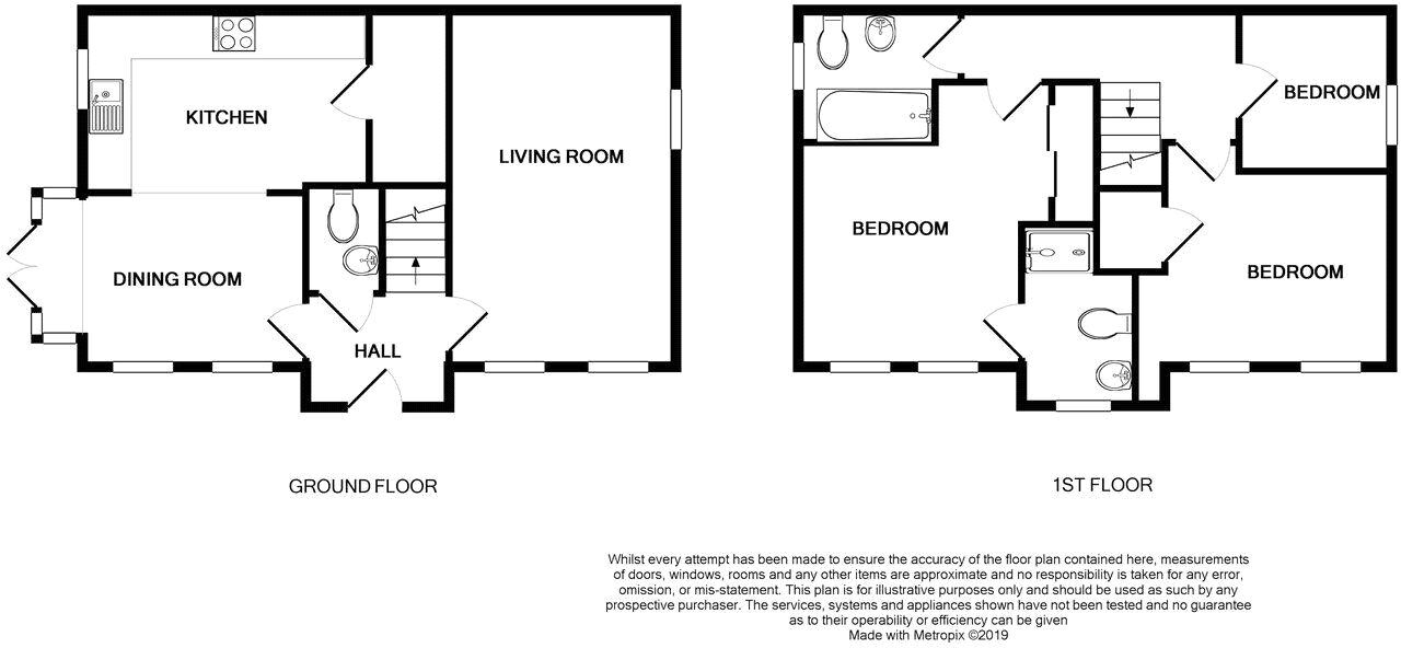 Floorplan of 3 bedroom Semi Detached House for sale, Hazel Road, Nuneaton, Warwickshire, CV10