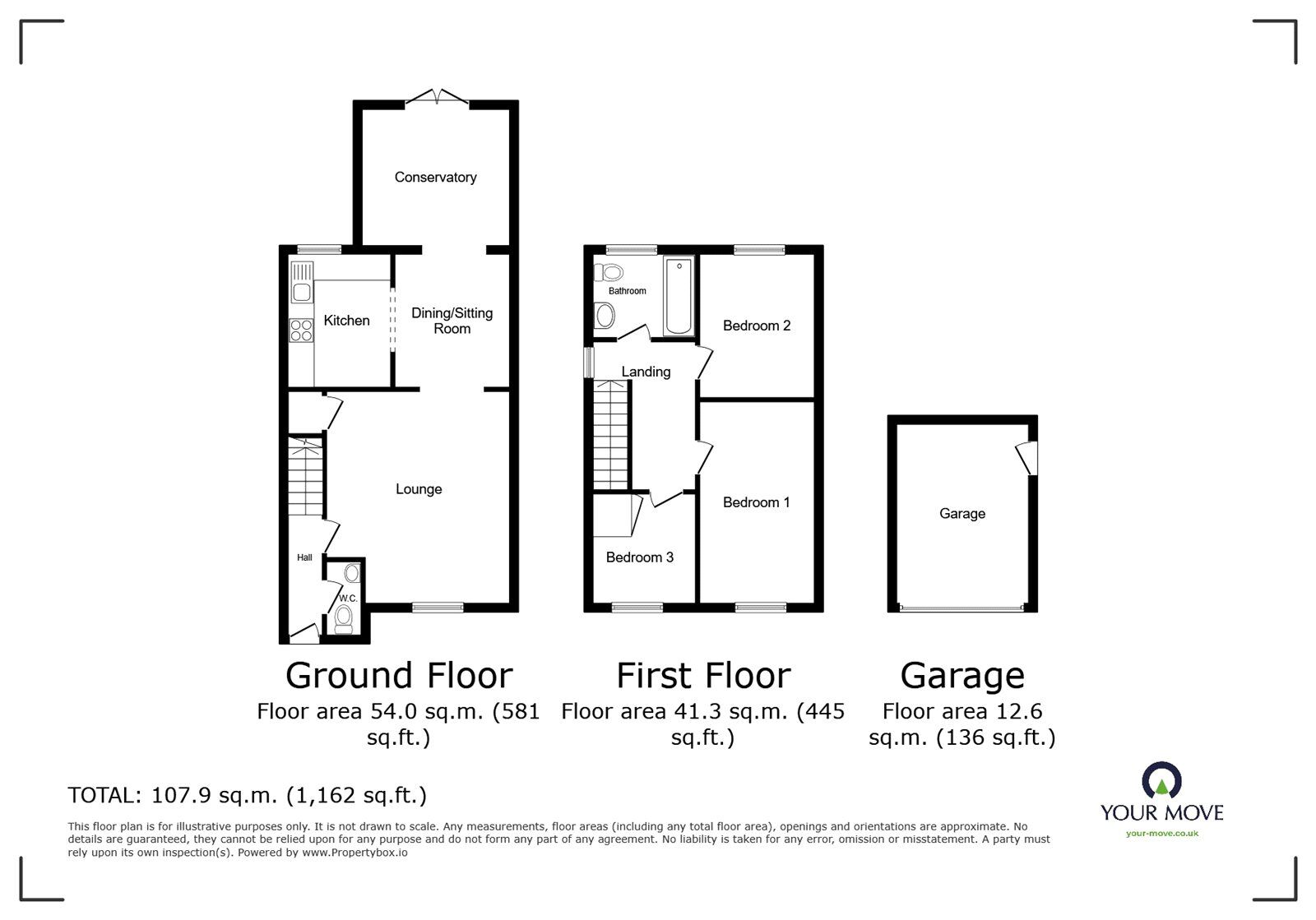 Floorplan of 3 bedroom Detached House for sale, Walnut Close, Hartshill, Warwickshire, CV10