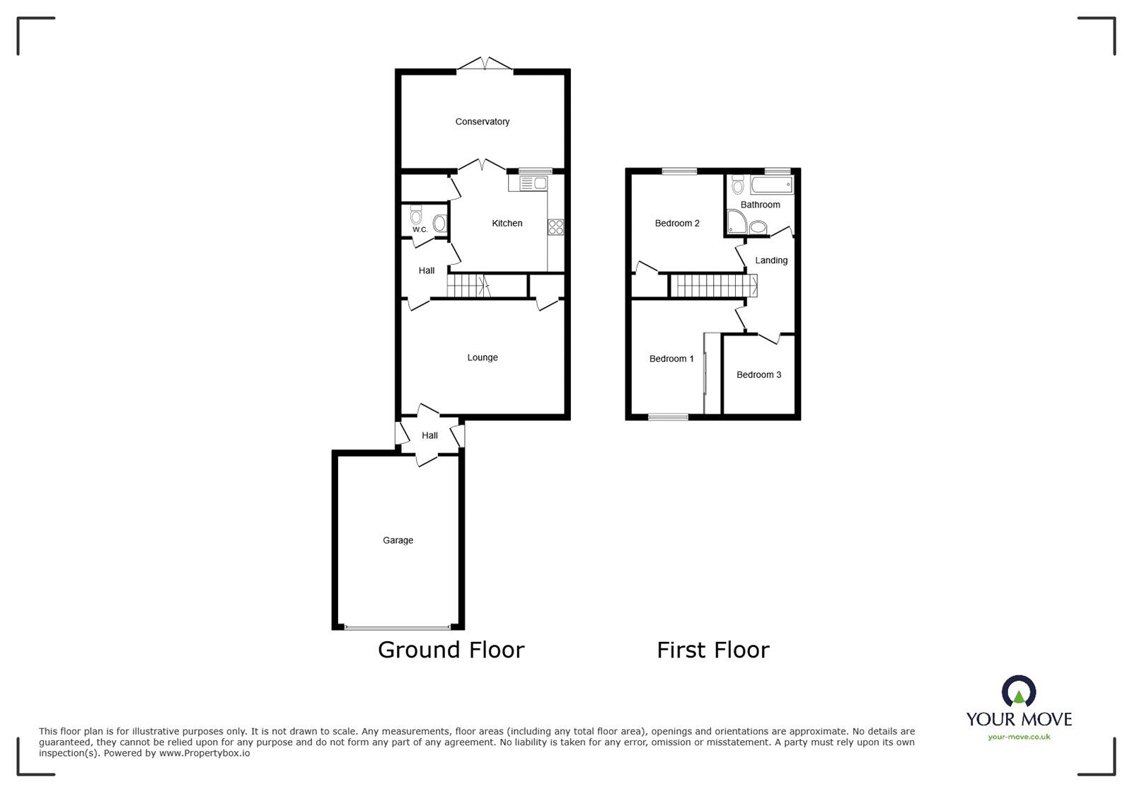 Floorplan of 3 bedroom Mid Terrace House for sale, Hillside Drive, Nuneaton, Warwickshire, CV10
