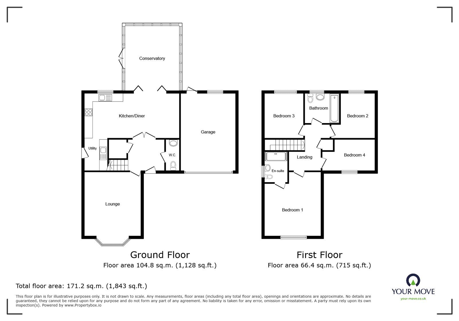 Floorplan of 4 bedroom Detached House for sale, Marsdale Drive, Nuneaton, Warwickshire, CV10