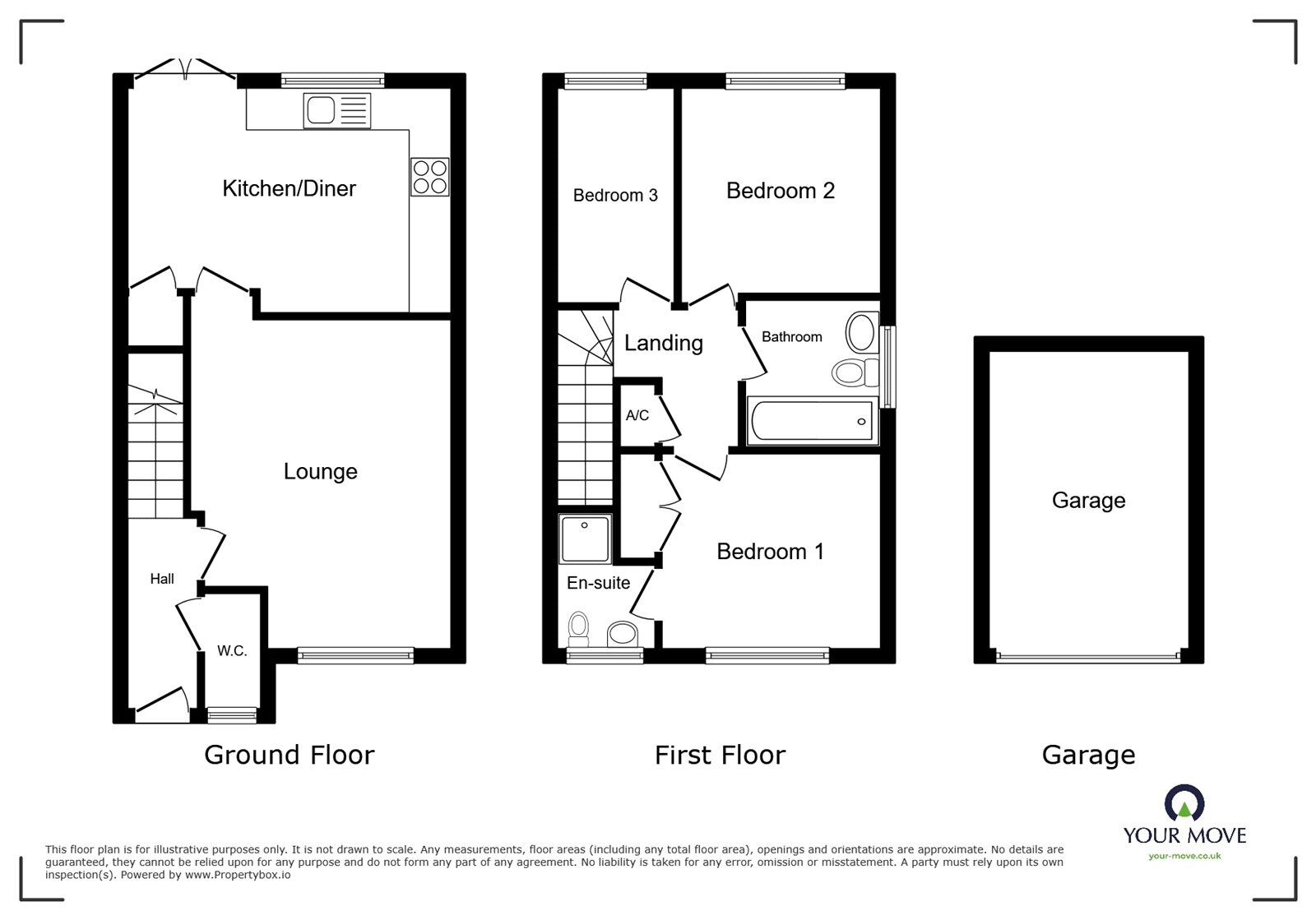 Floorplan of 3 bedroom Semi Detached House for sale, Bluebell Close, Hartshill, Warwickshire, CV10