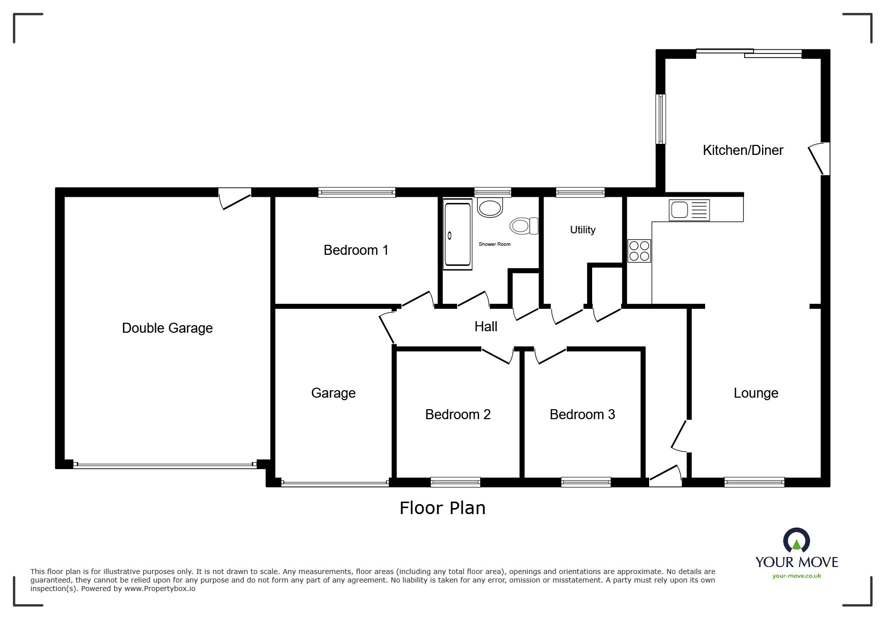 Floorplan of 3 bedroom Detached Bungalow for sale, Birmingham Road, Ansley, Warwickshire, CV10