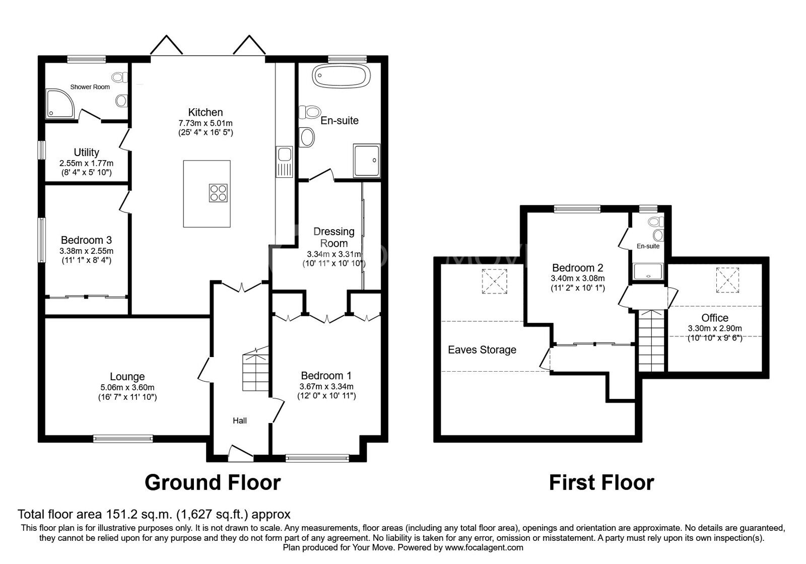 Floorplan of 3 bedroom Detached Bungalow for sale, Foxs Covert, Fenny Drayton, Leicestershire, CV13