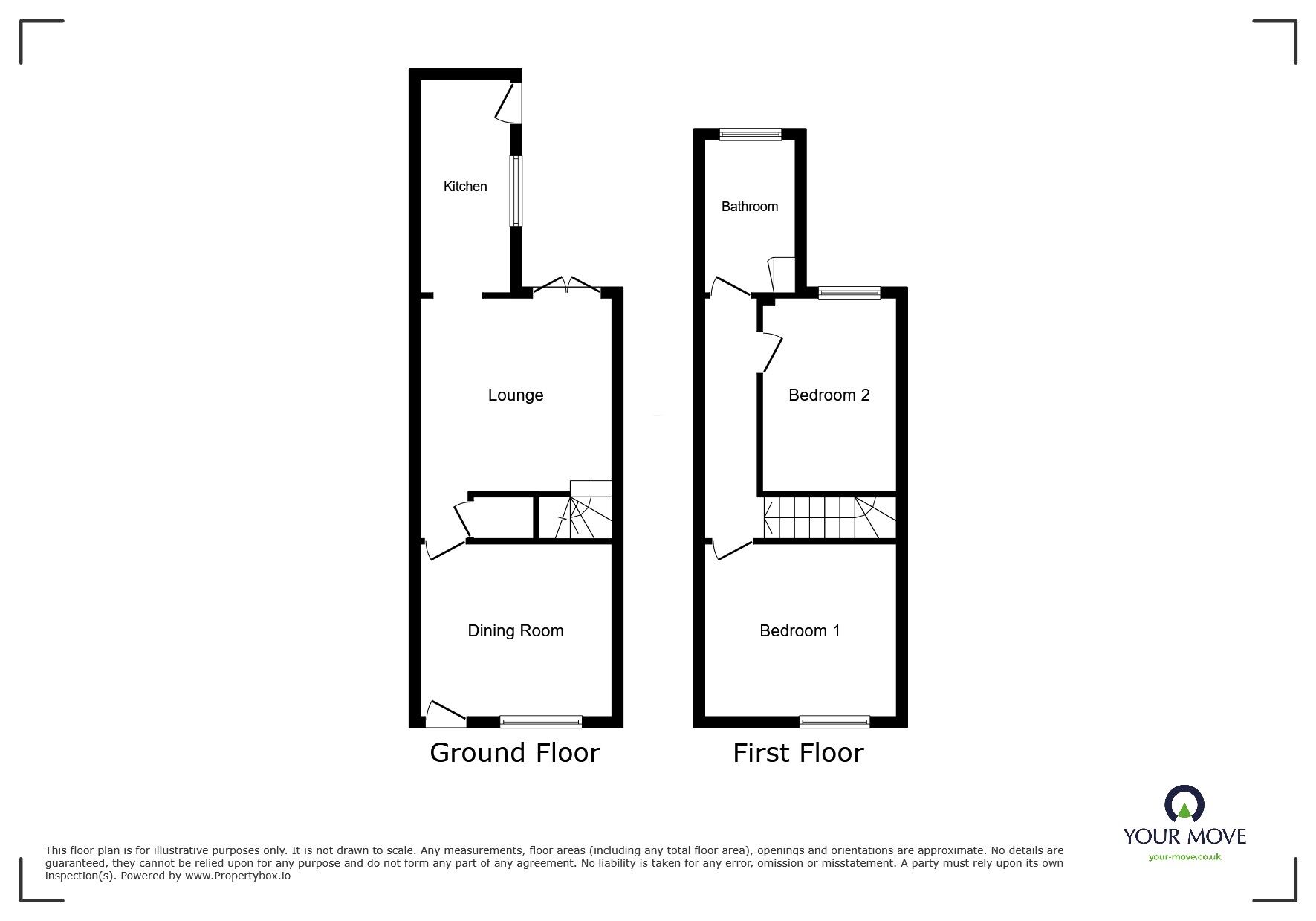 Floorplan of 2 bedroom Mid Terrace House to rent, Charles Street, Hinckley, Leicestershire, LE10