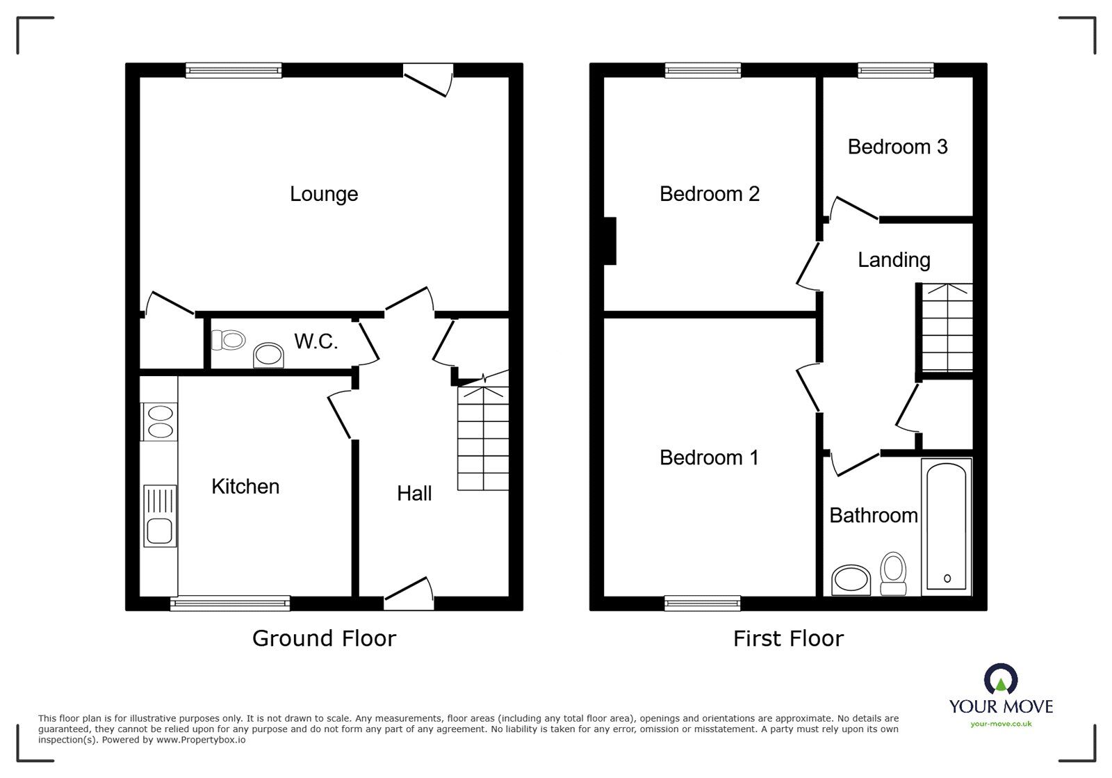 Floorplan of 3 bedroom Semi Detached House for sale, Melly Close, Nuneaton, Warwickshire, CV10