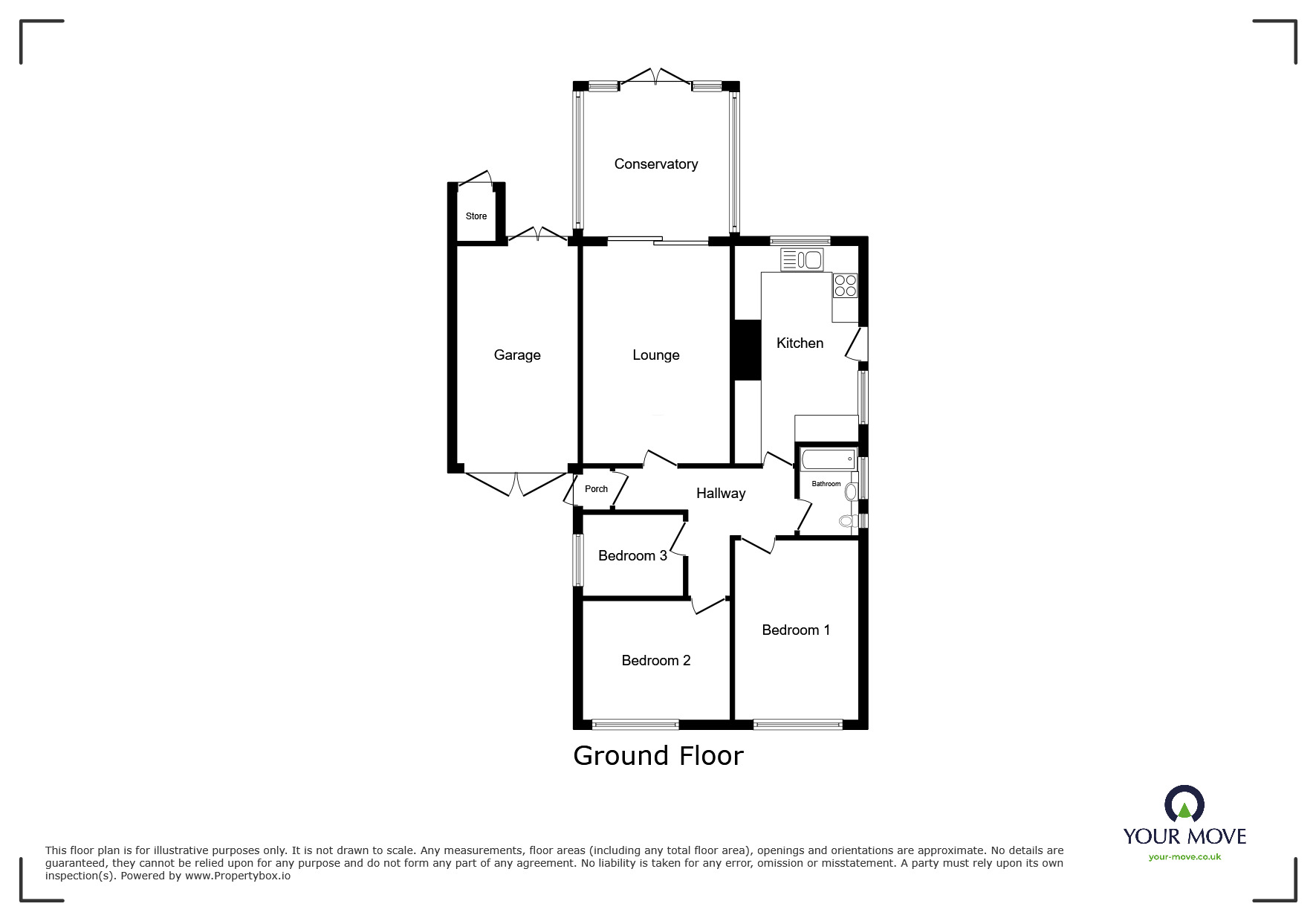Floorplan of 3 bedroom Link Detached Bungalow to rent, Whitestone Road, Nuneaton, Warwickshire, CV11