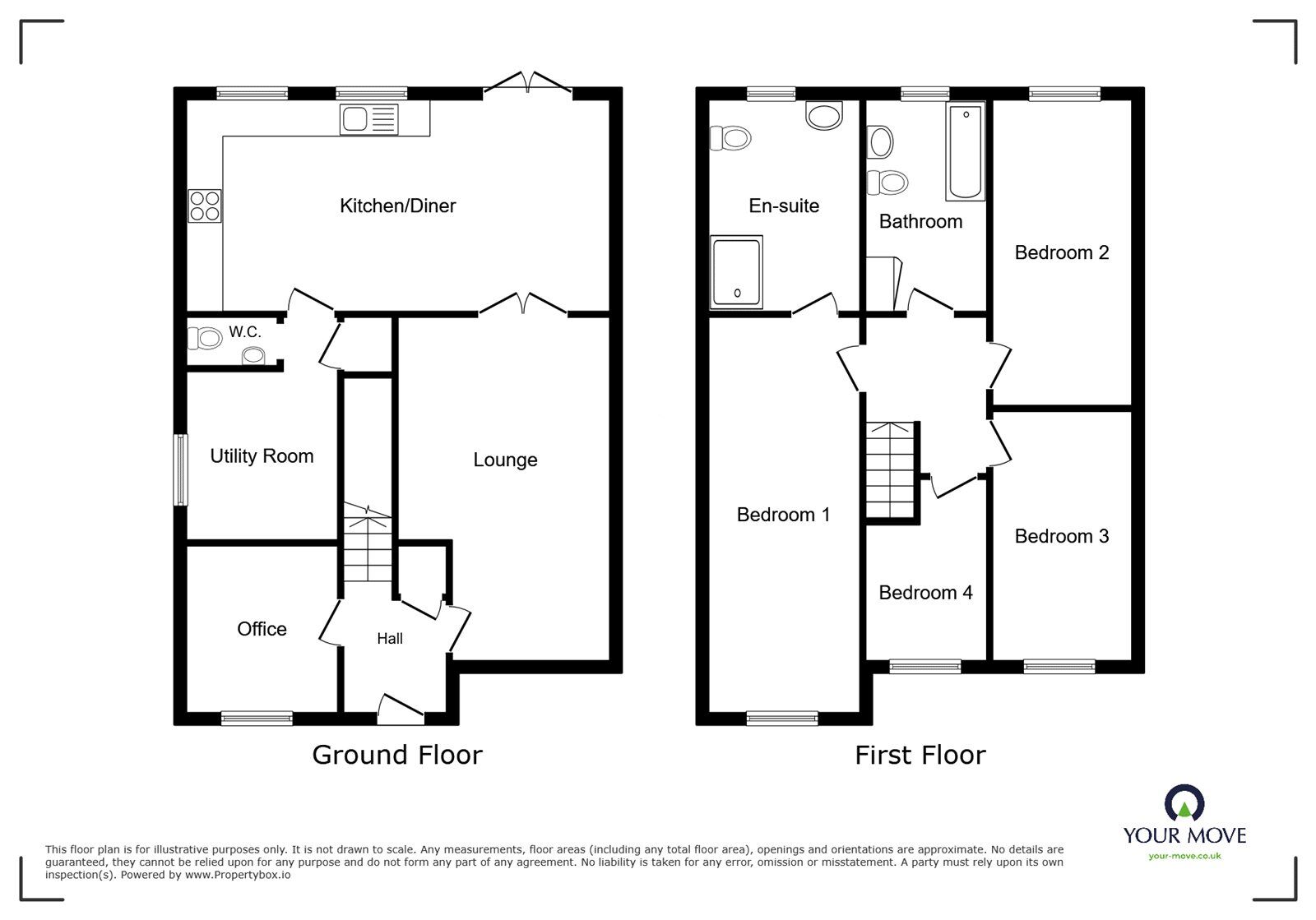 Floorplan of 4 bedroom Semi Detached House for sale, Meadowside, Nuneaton, Warwickshire, CV11