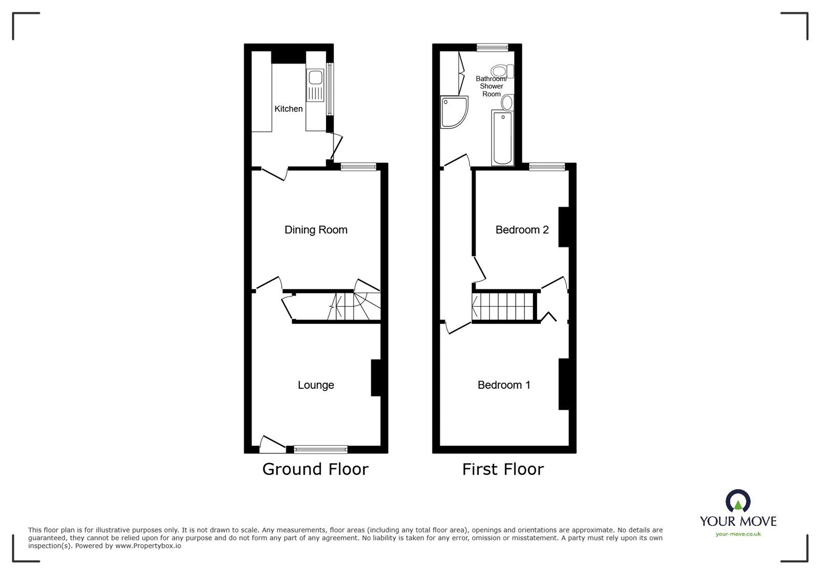 Floorplan of 2 bedroom Mid Terrace House for sale, Arbury Road, Nuneaton, Warwickshire, CV10