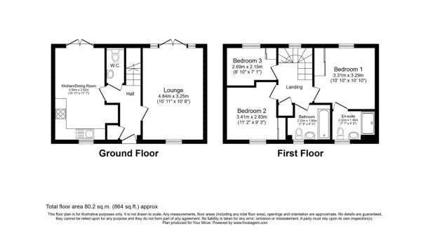 Floorplan of 3 bedroom End Terrace House for sale, Queen Elizabeth Road, Nuneaton, Warwickshire, CV10