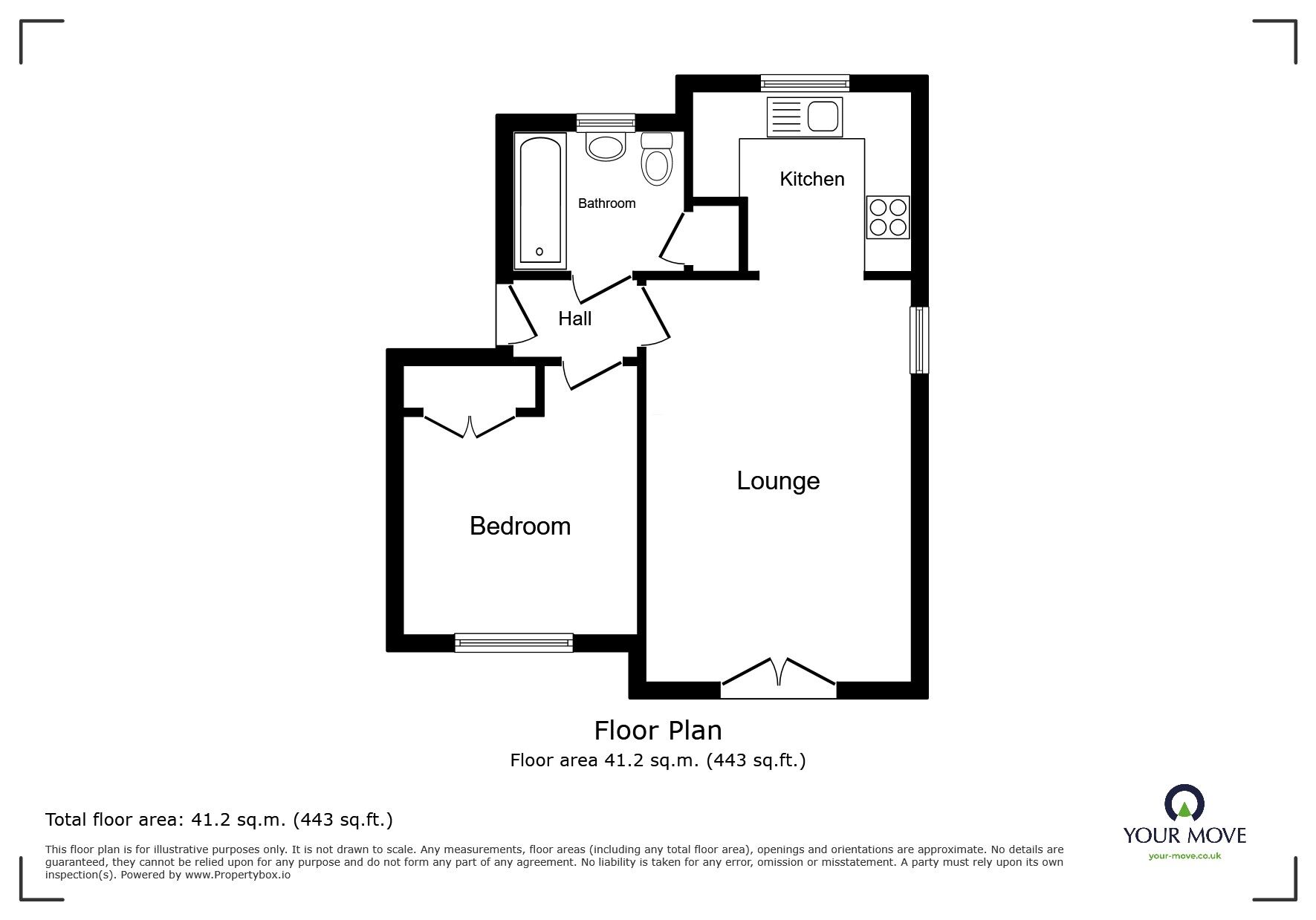 Floorplan of 1 bedroom  Flat to rent, Borough Way, Nuneaton, Warwickshire, CV11