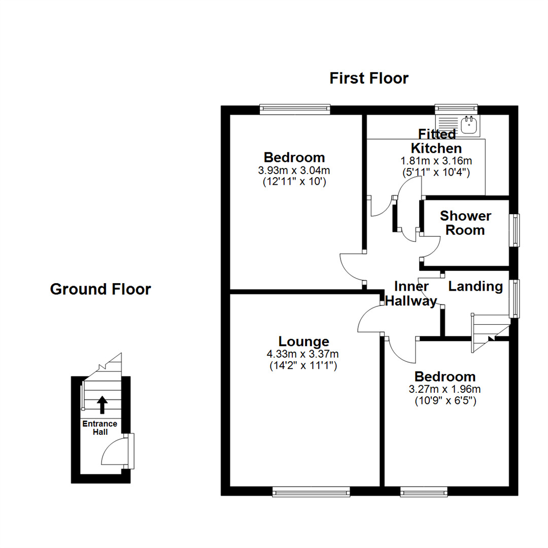 Floorplan of 2 bedroom  Flat to rent, Tudor Road, Nuneaton, Warwickshire, CV10