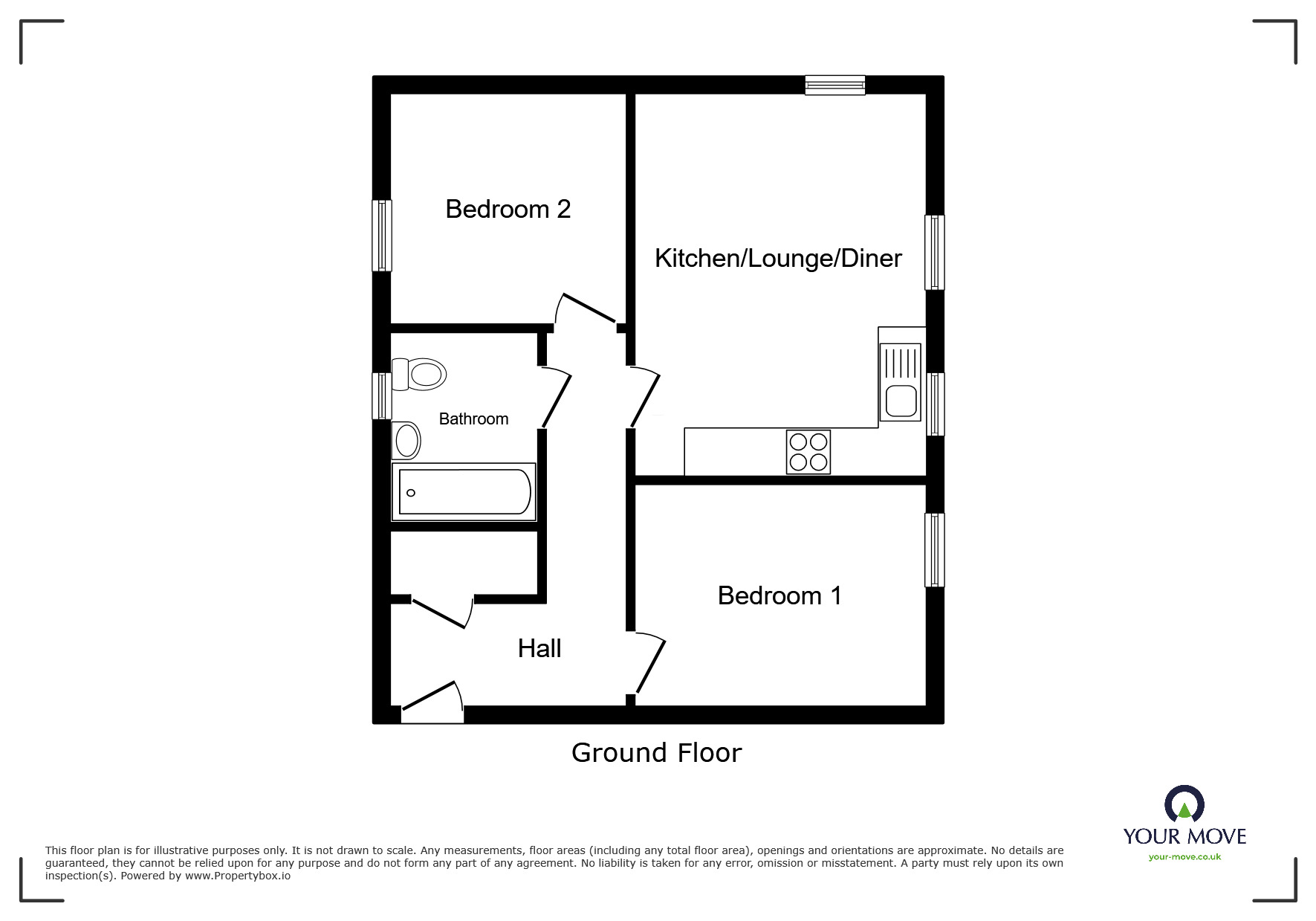 Floorplan of 2 bedroom Flat for sale, Trent Road, Nuneaton, Warwickshire, CV11