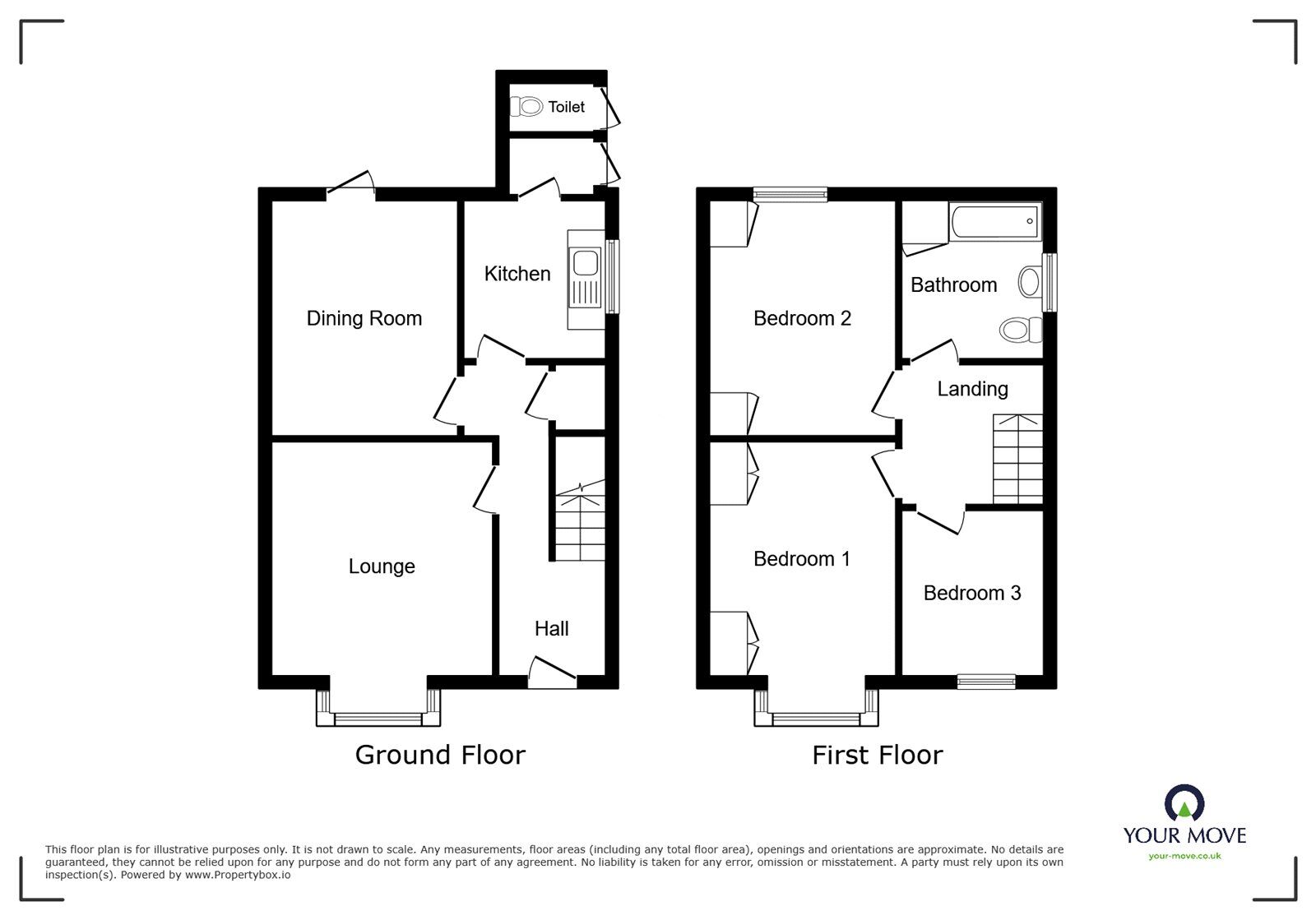 Floorplan of 3 bedroom Semi Detached House for sale, Shanklin Drive, Nuneaton, Warwickshire, CV10