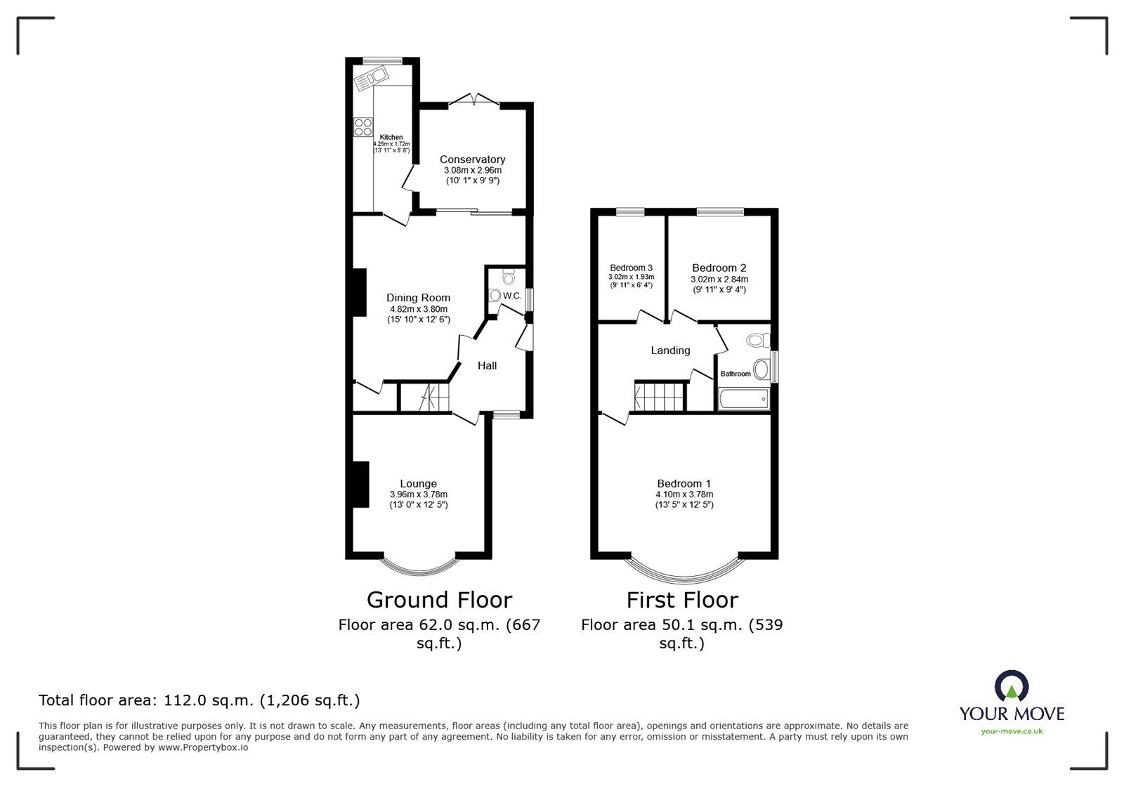 Floorplan of 3 bedroom Semi Detached House for sale, Howard Road, Nuneaton, Warwickshire, CV10