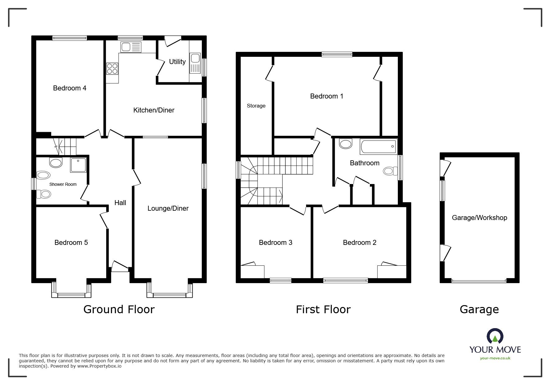 Floorplan of 5 bedroom Detached Bungalow for sale, Gipsy Lane, Nuneaton, Warwickshire, CV11