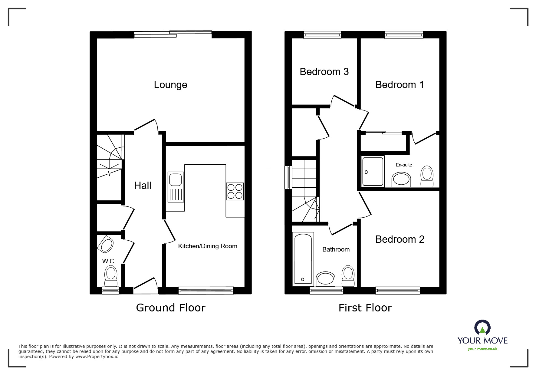 Floorplan of 3 bedroom End Terrace House to rent, Carra Close, Nuneaton, Warwickshire, CV10