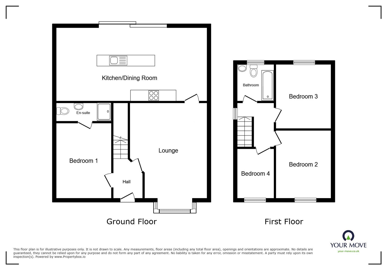 Floorplan of 4 bedroom Detached House for sale, Rothesay Close, Nuneaton, Warwickshire, CV10