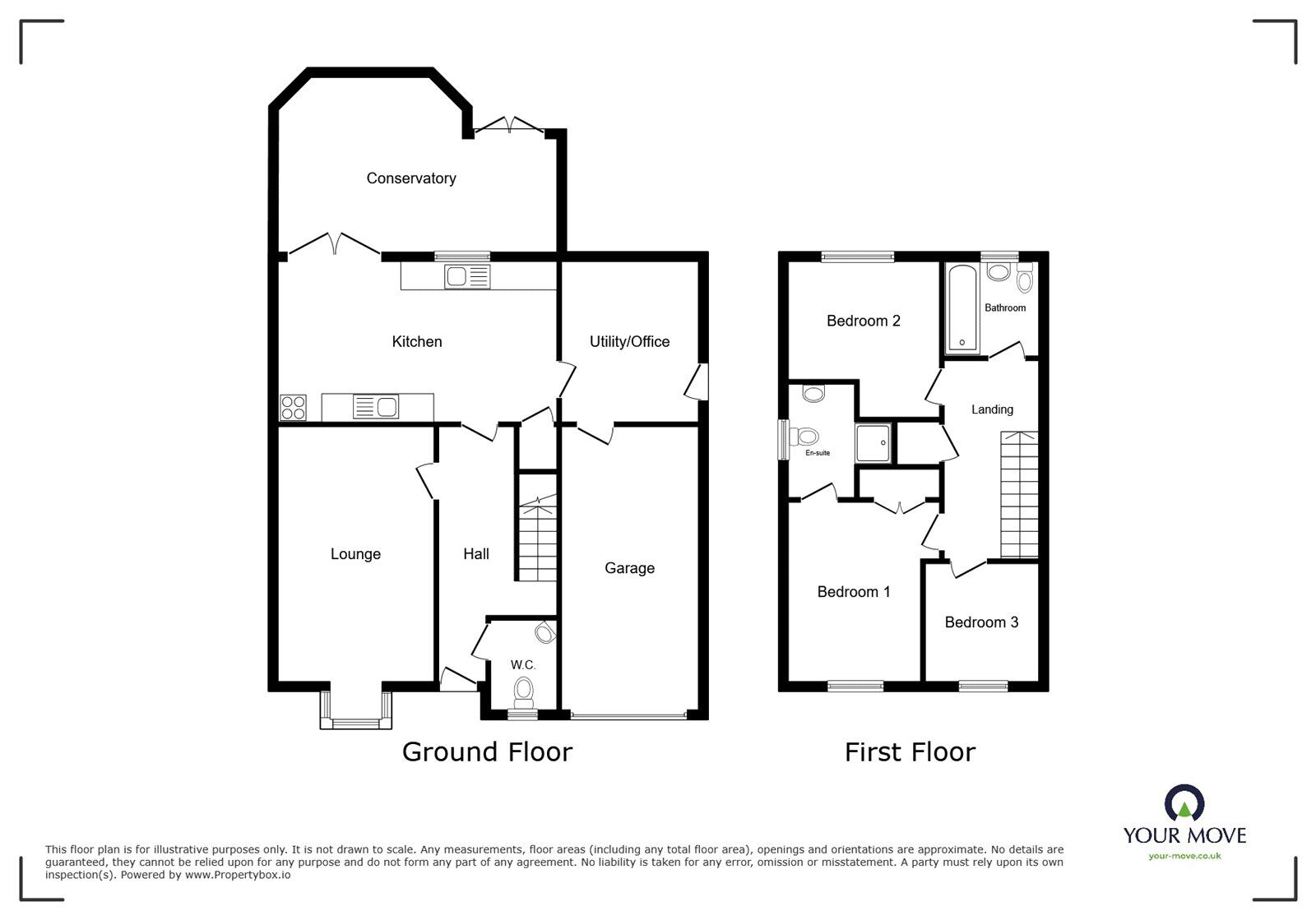 Floorplan of 3 bedroom Detached House for sale, Tiverton Drive, Nuneaton, Warwickshire, CV11