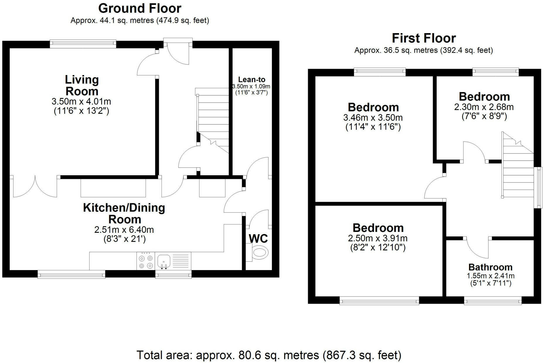 Floorplan of 3 bedroom Semi Detached House to rent, Dorlecote Road, Nuneaton, Warwickshire, CV10