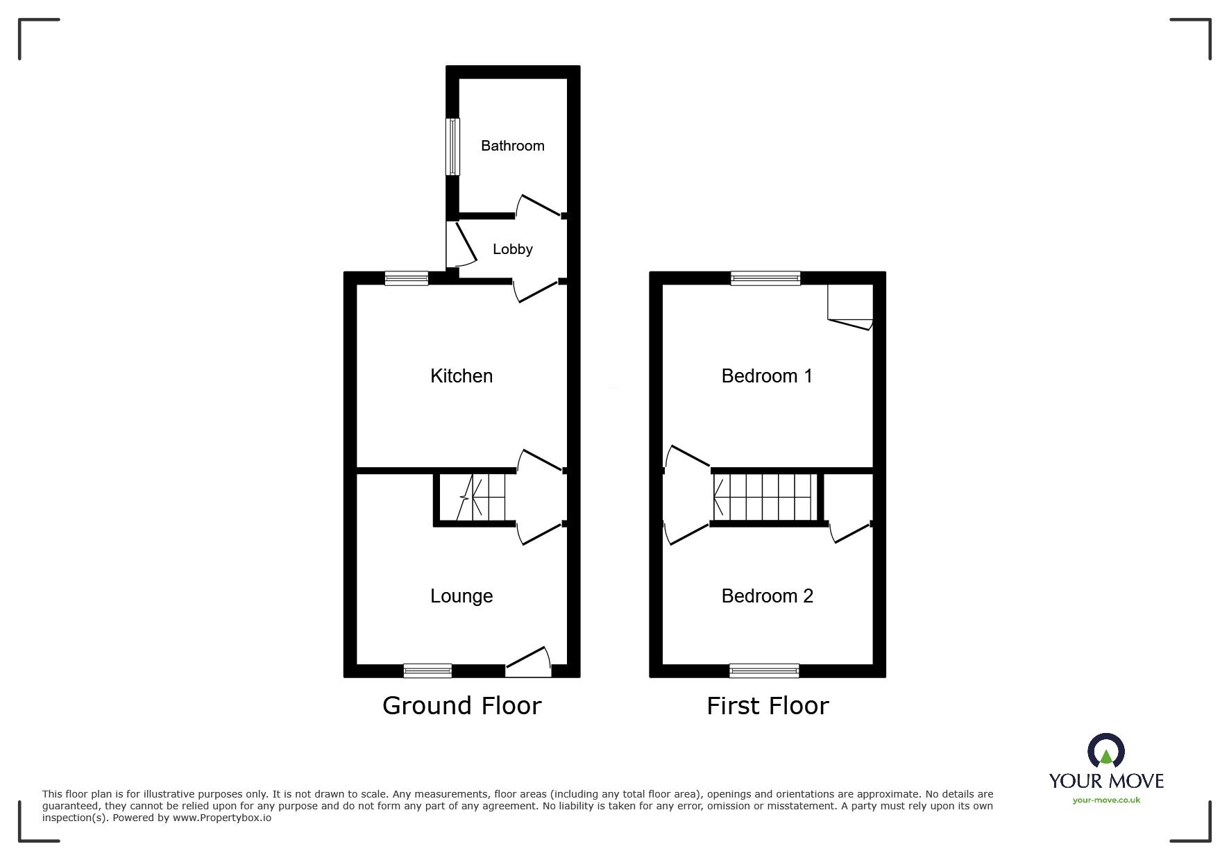 Floorplan of 2 bedroom Mid Terrace House to rent, Lister Street, Nuneaton, Warwickshire, CV11