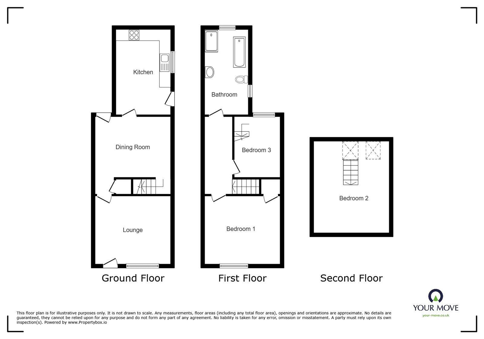 Floorplan of 3 bedroom Mid Terrace House for sale, Eadie Street, Nuneaton, Warwickshire, CV10