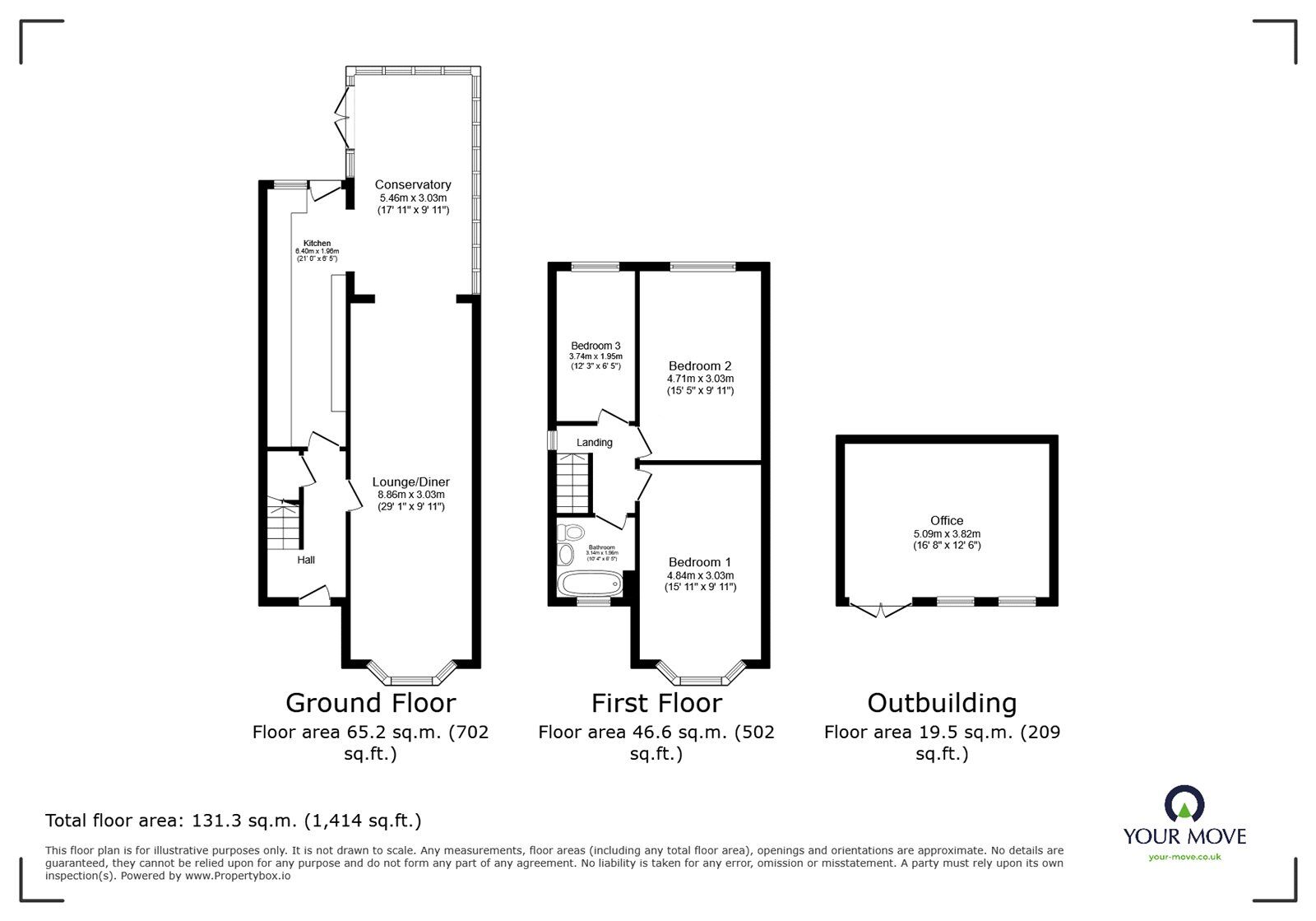 Floorplan of 3 bedroom Semi Detached House for sale, Hinckley Road, Nuneaton, Warwickshire, CV11
