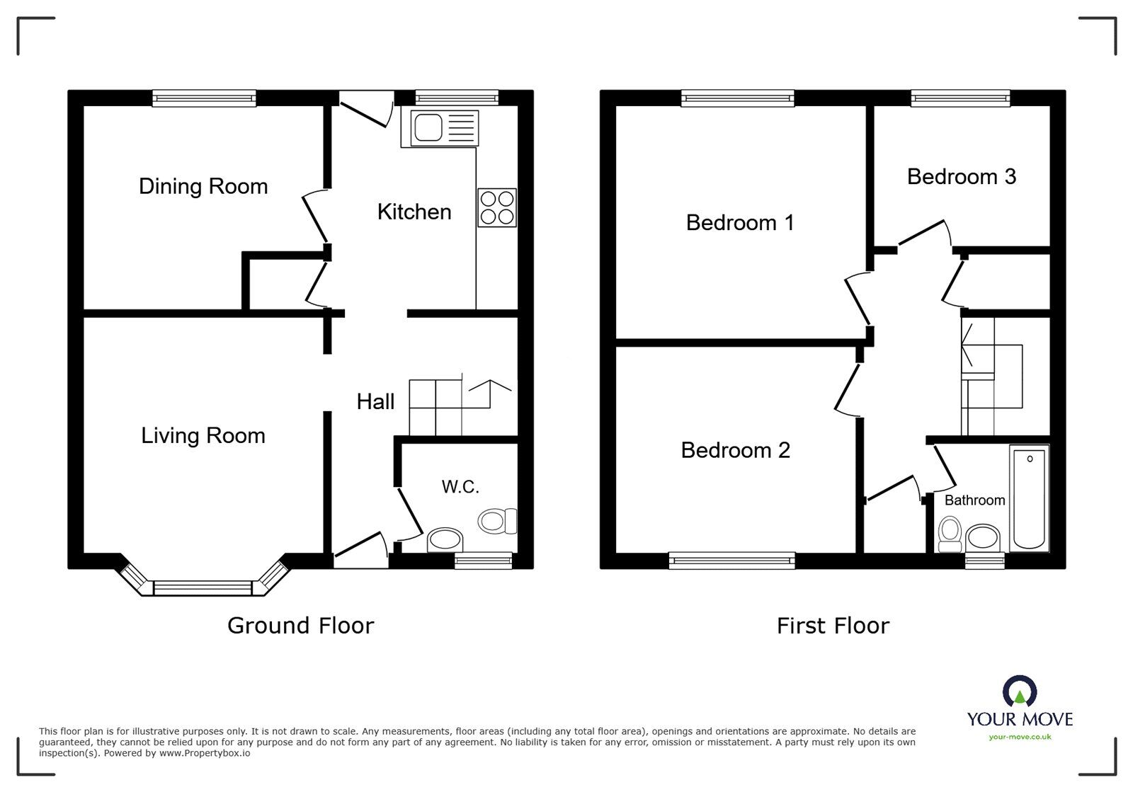 Floorplan of 3 bedroom Mid Terrace House for sale, Purcell Avenue, Nuneaton, Warwickshire, CV11