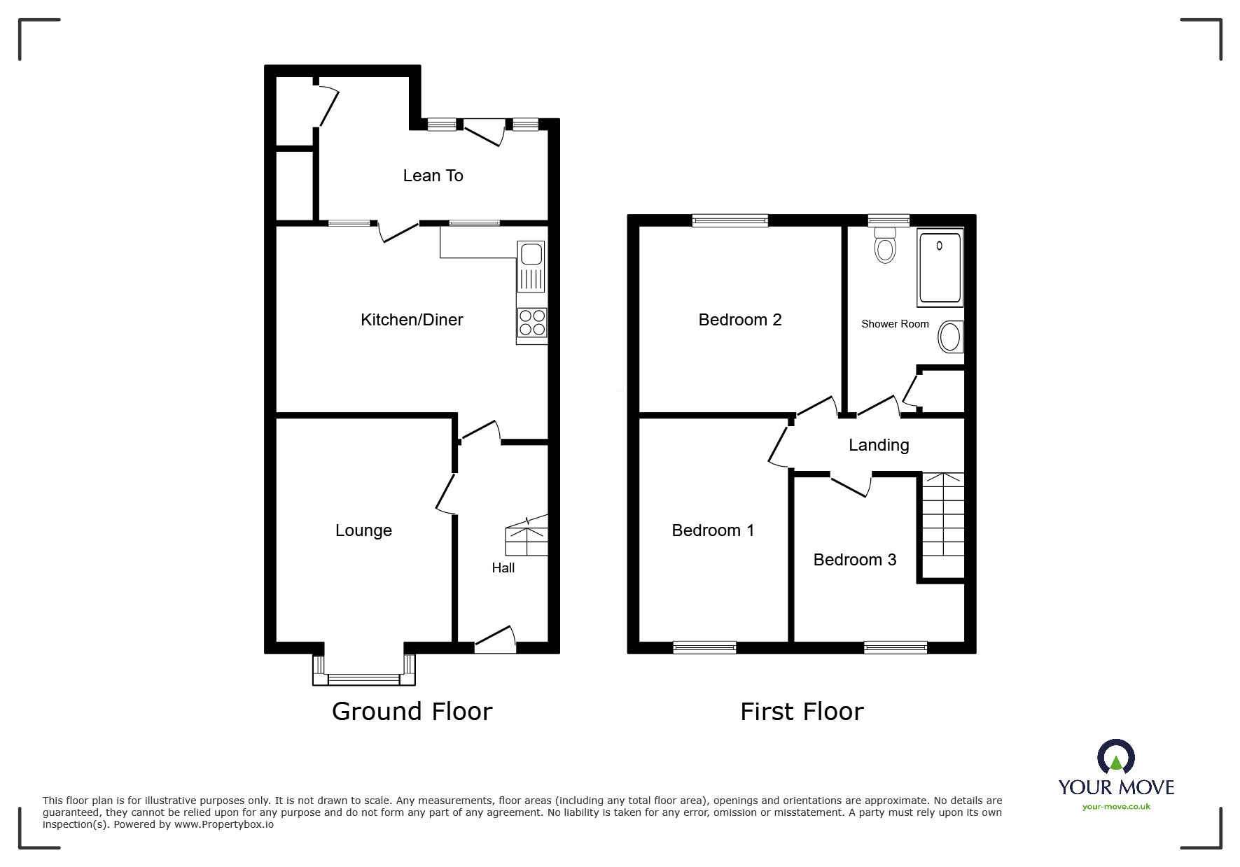 Floorplan of 3 bedroom Mid Terrace House for sale, George Street, Gun Hill, Warwickshire, CV7