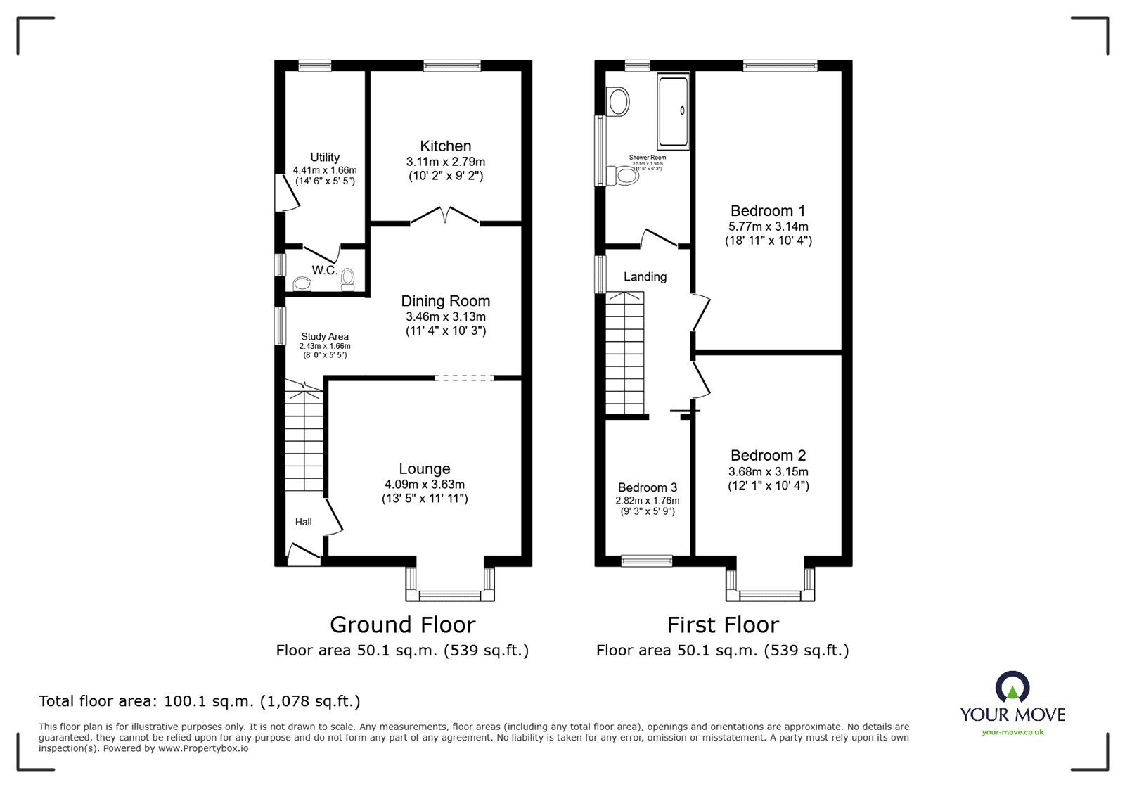 Floorplan of 3 bedroom Semi Detached House for sale, Mancetter Road, Nuneaton, Warwickshire, CV10
