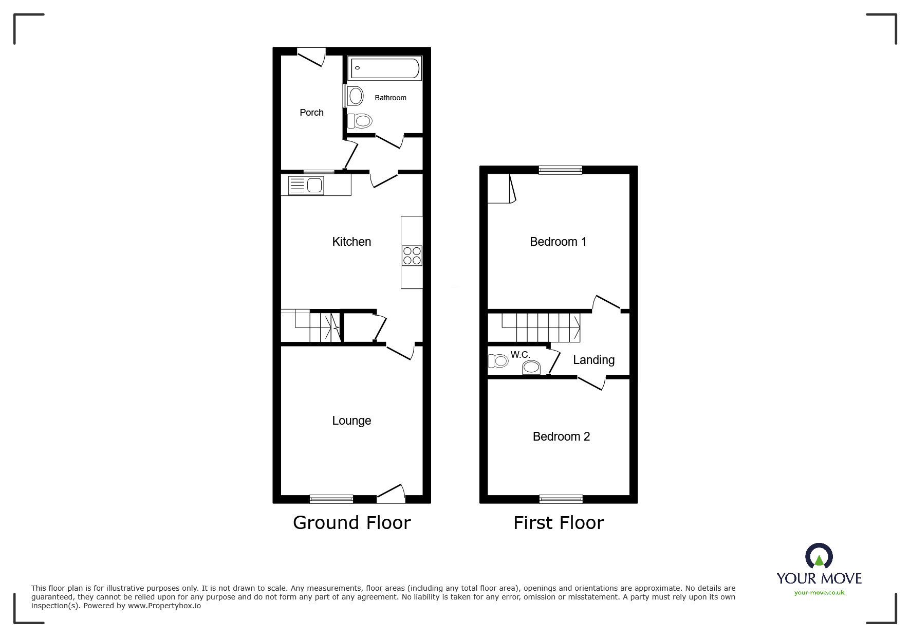 Floorplan of 2 bedroom Mid Terrace House for sale, Oldbury Road, Nuneaton, Warwickshire, CV10