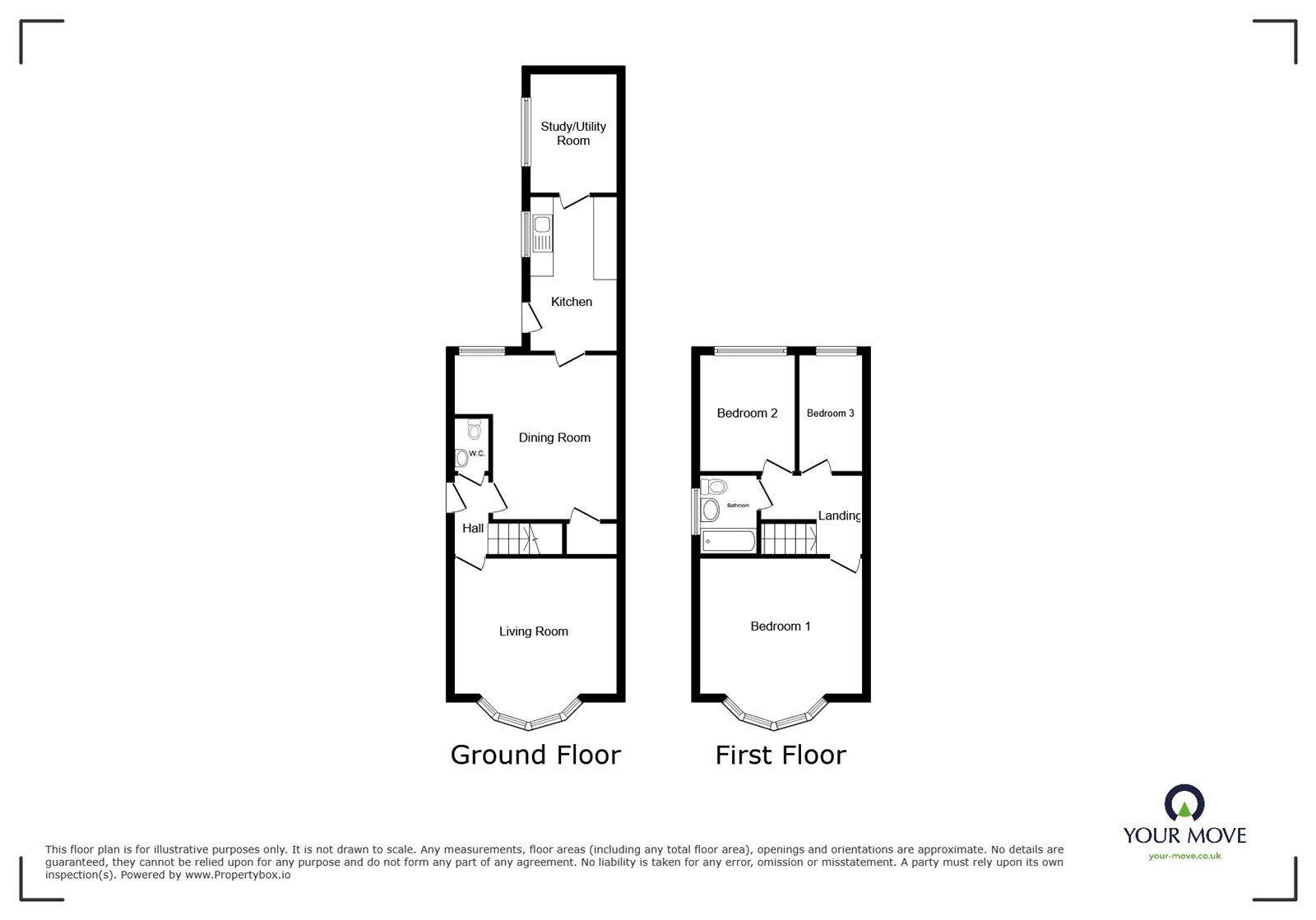 Floorplan of 3 bedroom Semi Detached House for sale, Berrington Road, Nuneaton, Warwickshire, CV10