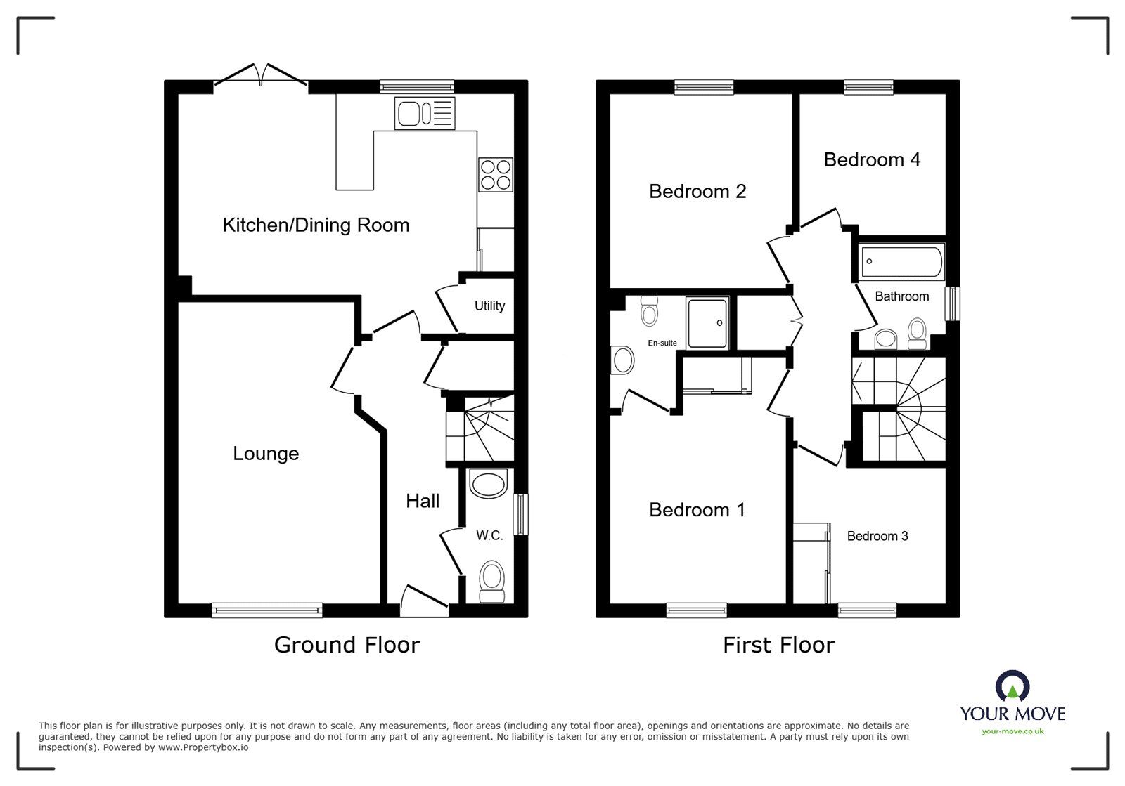 Floorplan of 4 bedroom Detached House for sale, Twill Close, Nuneaton, Warwickshire, CV11