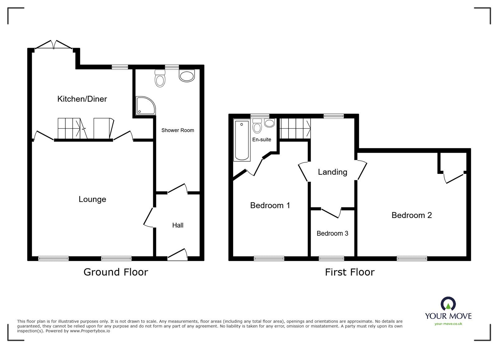 Floorplan of 3 bedroom End Terrace House for sale, Granby Road, Nuneaton, Warwickshire, CV10