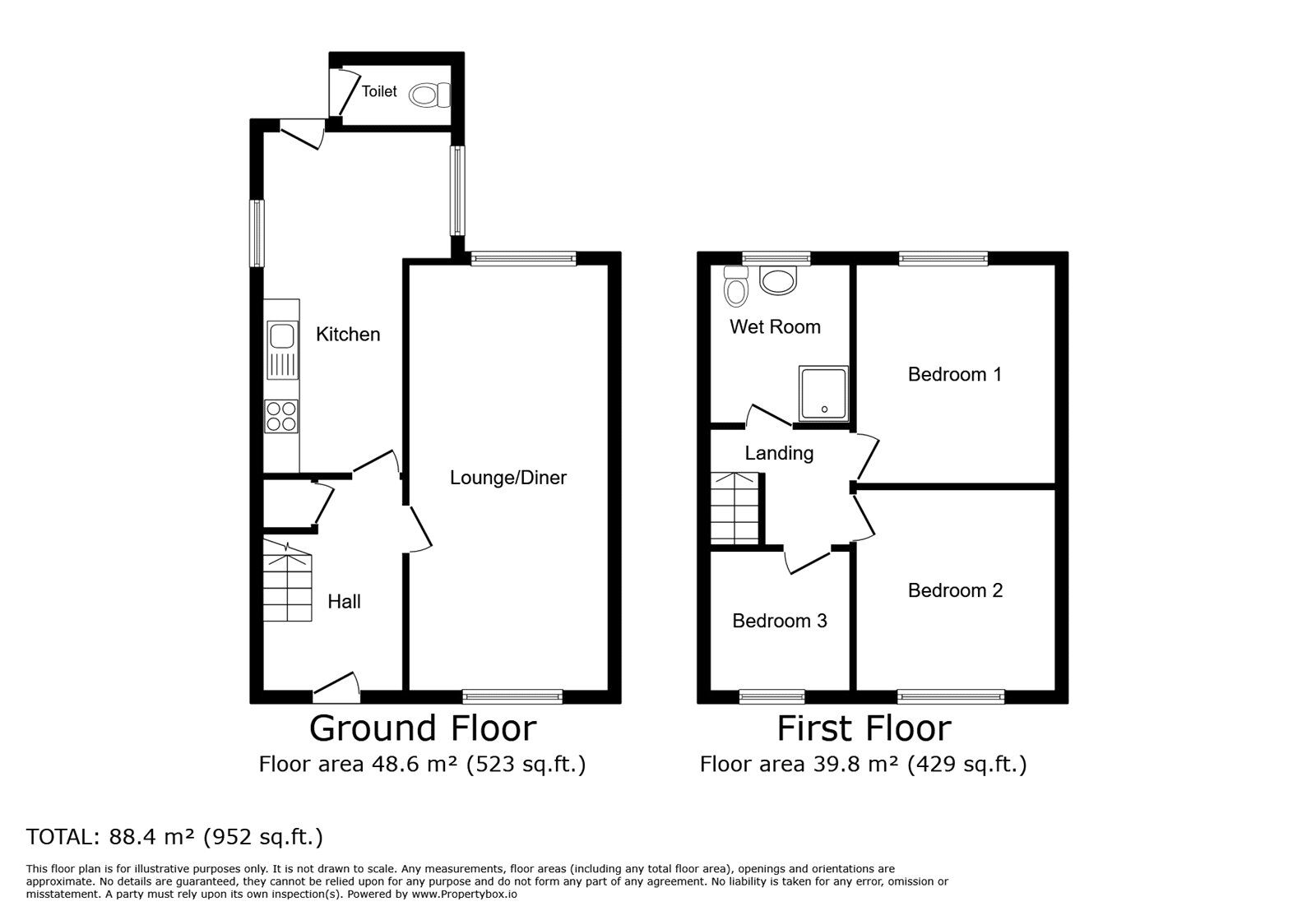 Floorplan of 3 bedroom Semi Detached House to rent, Villiers Street, Nuneaton, Warwickshire, CV11
