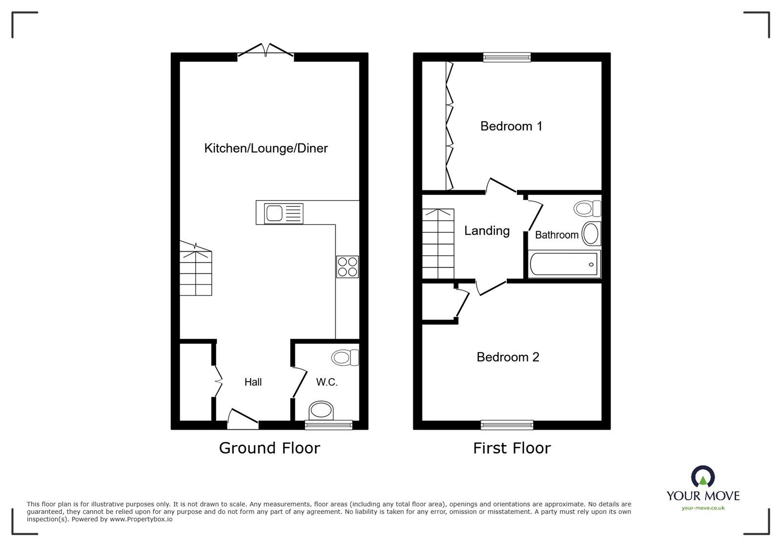 Floorplan of 2 bedroom Semi Detached House for sale, Catch Crop Way, Nuneaton, Warwickshire, CV11
