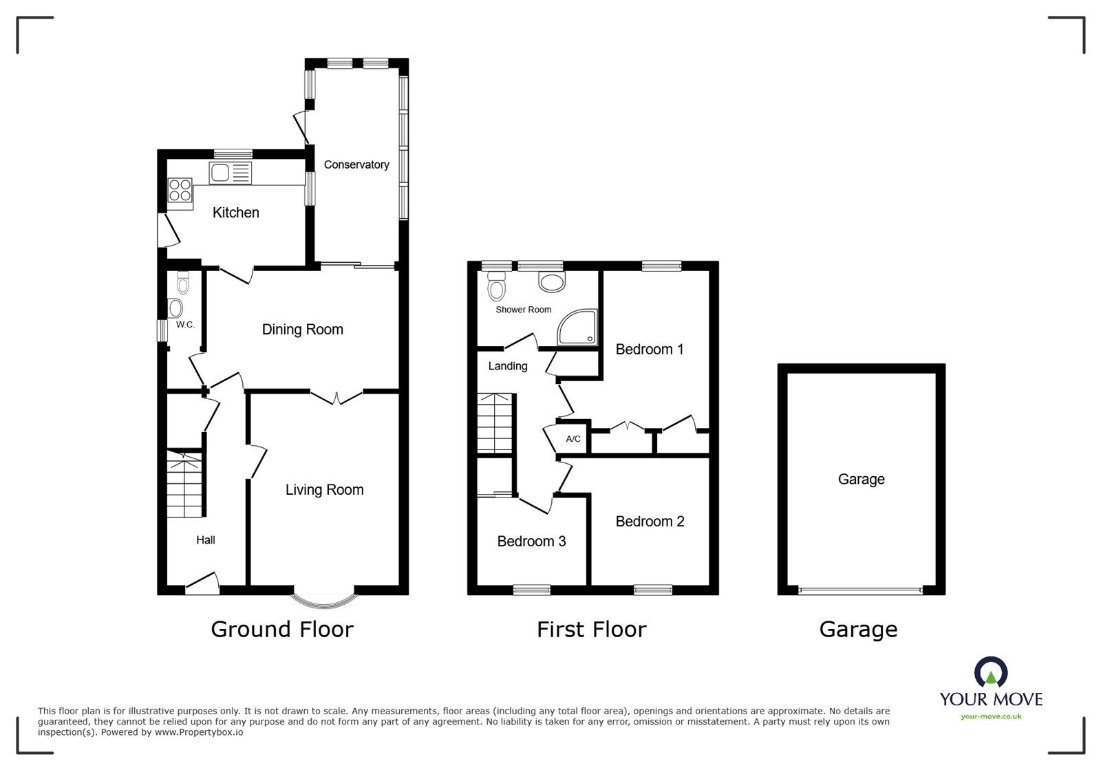 Floorplan of 3 bedroom Semi Detached House for sale, Bladon Close, Nuneaton, Warwickshire, CV11