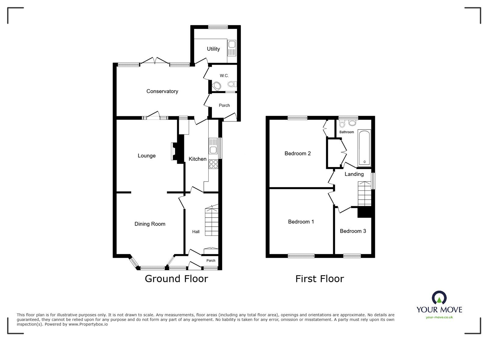 Floorplan of 3 bedroom Semi Detached House for sale, Red Deeps, Nuneaton, Warwickshire, CV11
