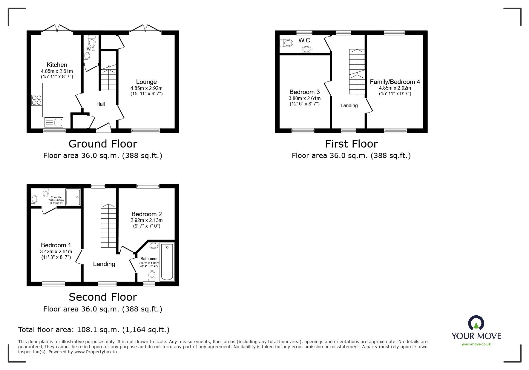 Floorplan of 3 bedroom Detached House for sale, Gorsy Way, Nuneaton, Warwickshire, CV10