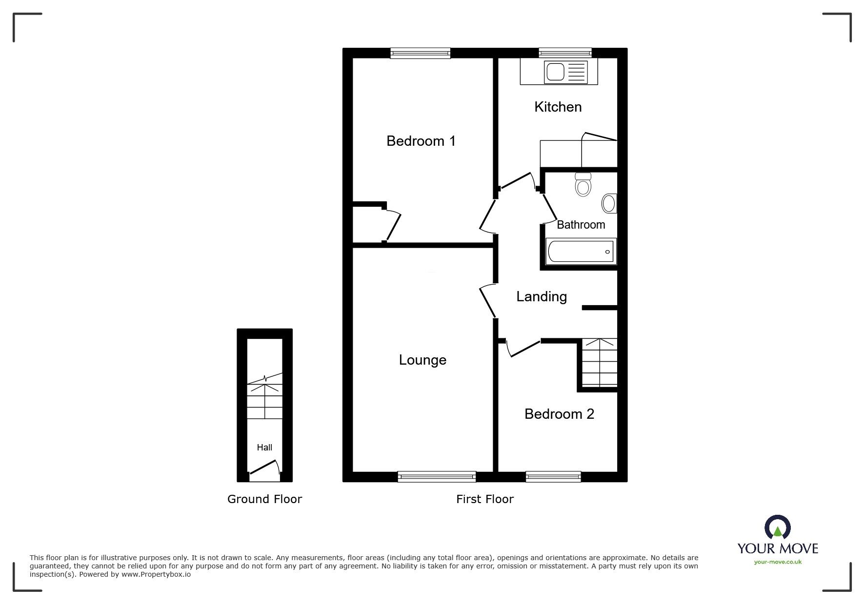 Floorplan of 2 bedroom  Flat to rent, Devon Close, Nuneaton, Warwickshire, CV10