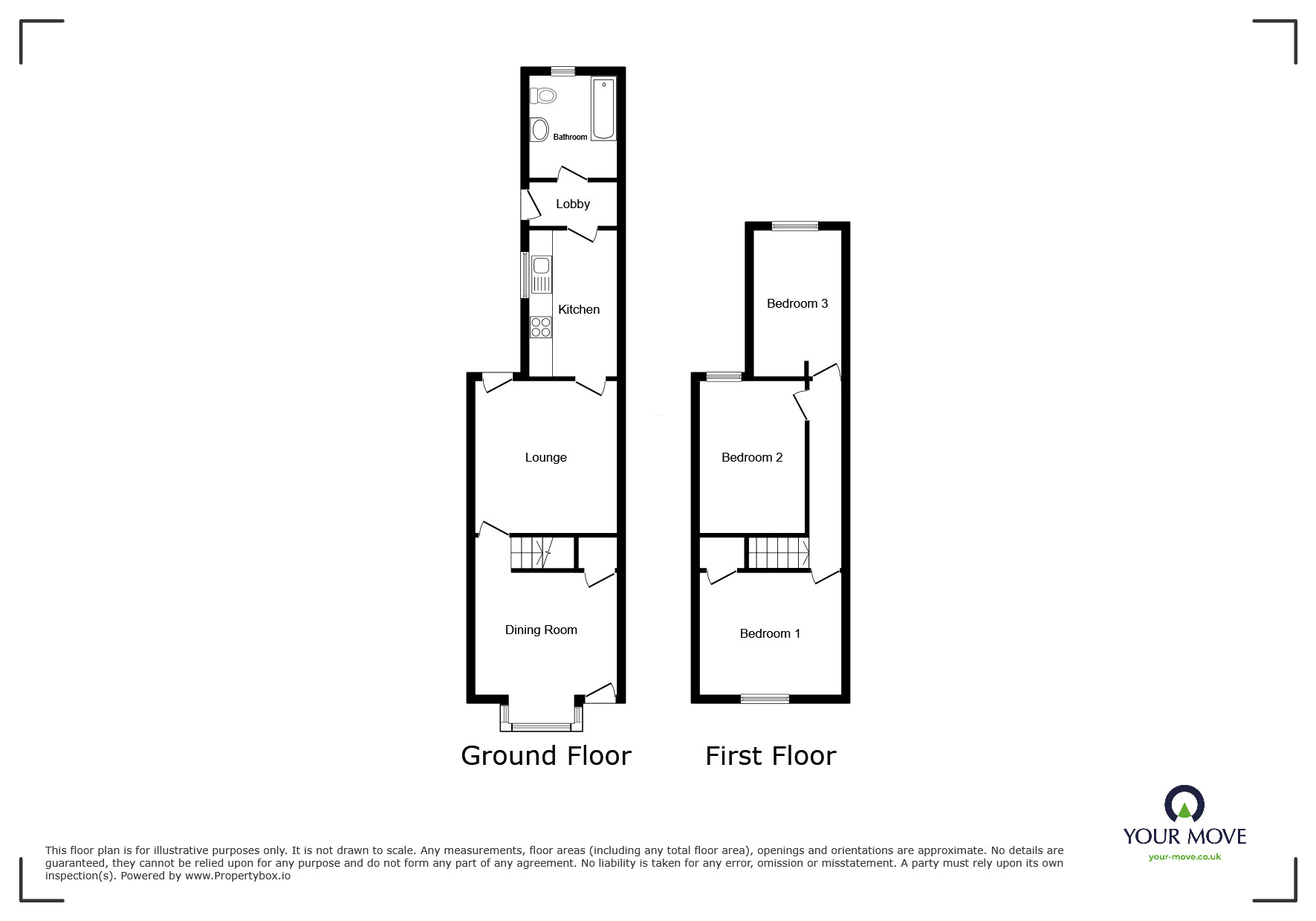 Floorplan of 3 bedroom Mid Terrace House for sale, St. Marys Road, Nuneaton, Warwickshire, CV11
