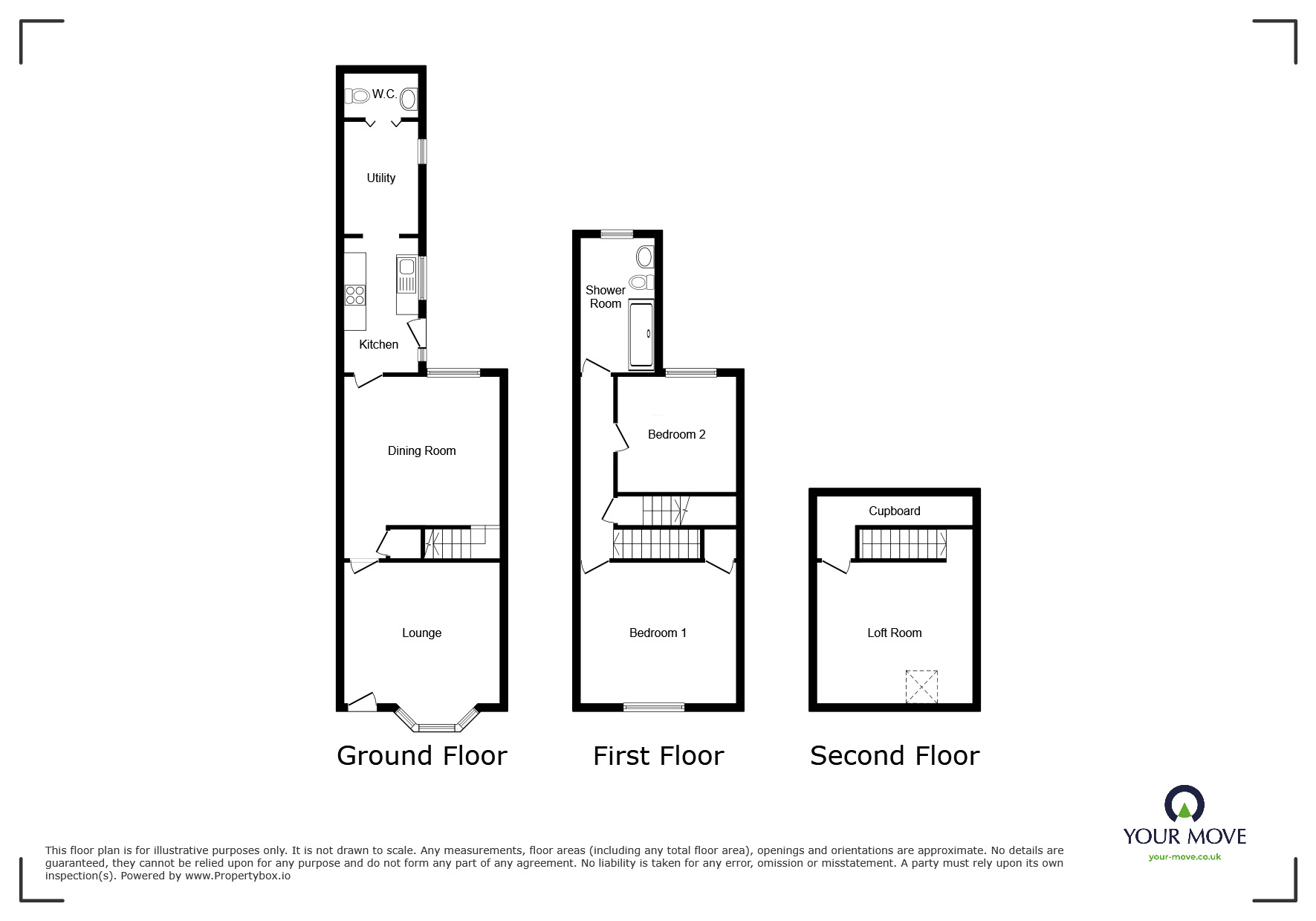 Floorplan of 2 bedroom Mid Terrace House for sale, Stanley Road, Nuneaton, Warwickshire, CV11
