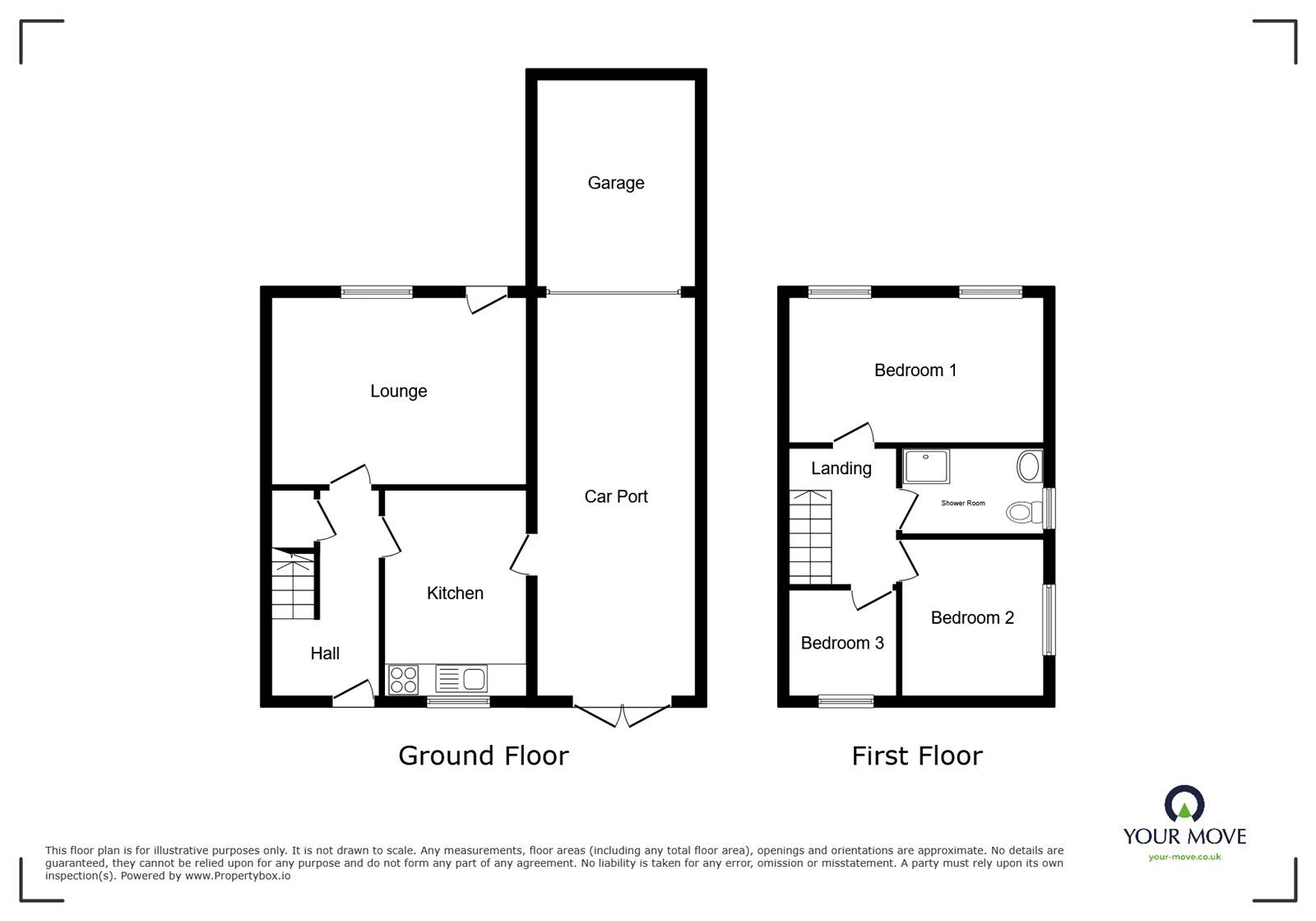 Floorplan of 3 bedroom Semi Detached House for sale, Tower View Crescent, Nuneaton, Warwickshire, CV10