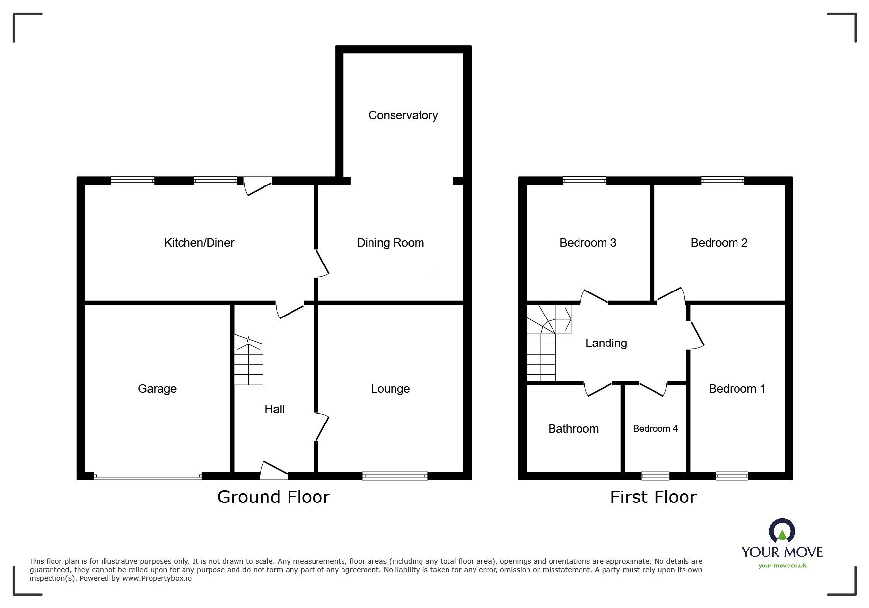 Floorplan of 4 bedroom Semi Detached House to rent, Rutland Avenue, Nuneaton, Warwickshire, CV10