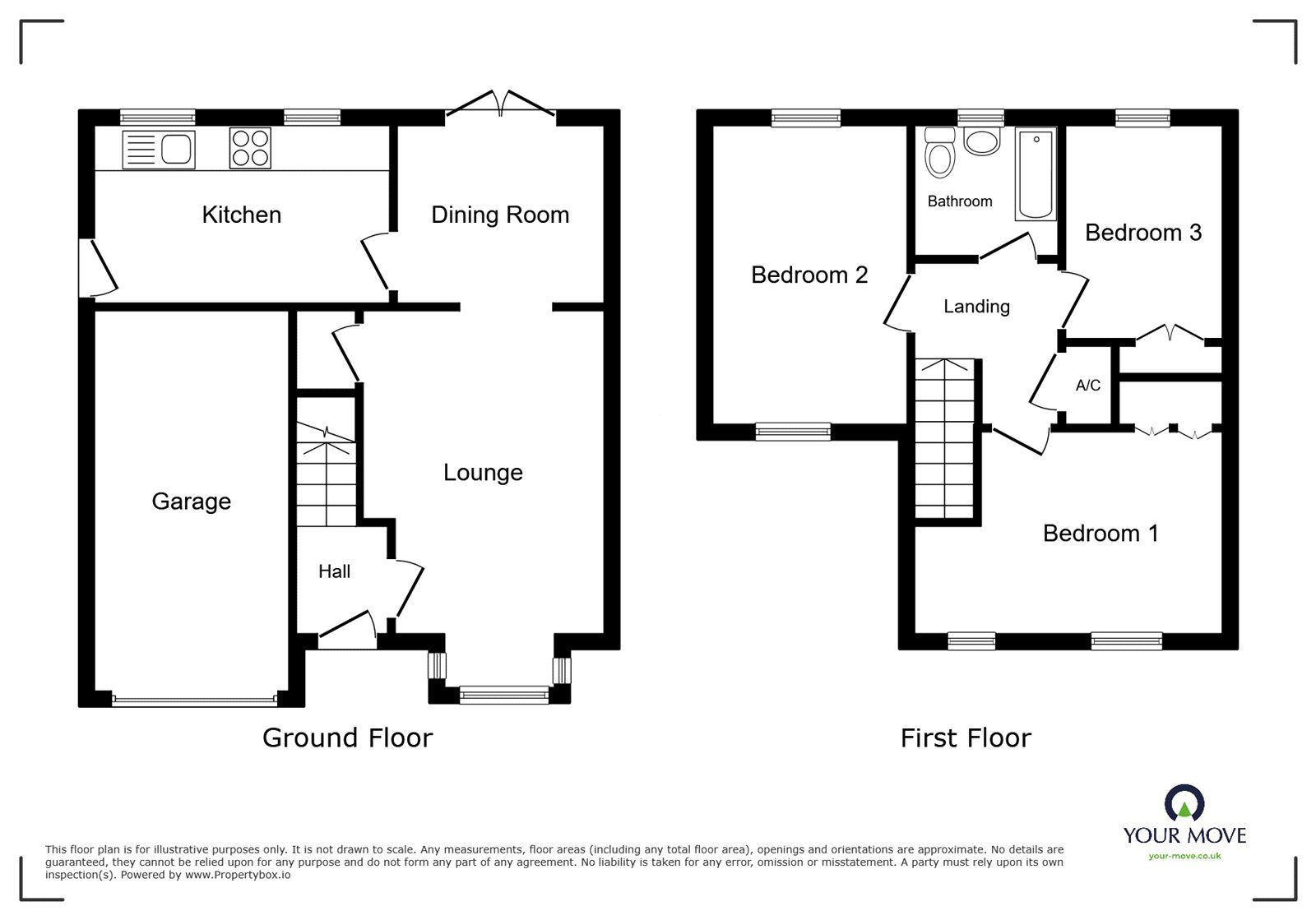 Floorplan of 3 bedroom Detached House for sale, Cambridge Drive, Nuneaton, Warwickshire, CV10